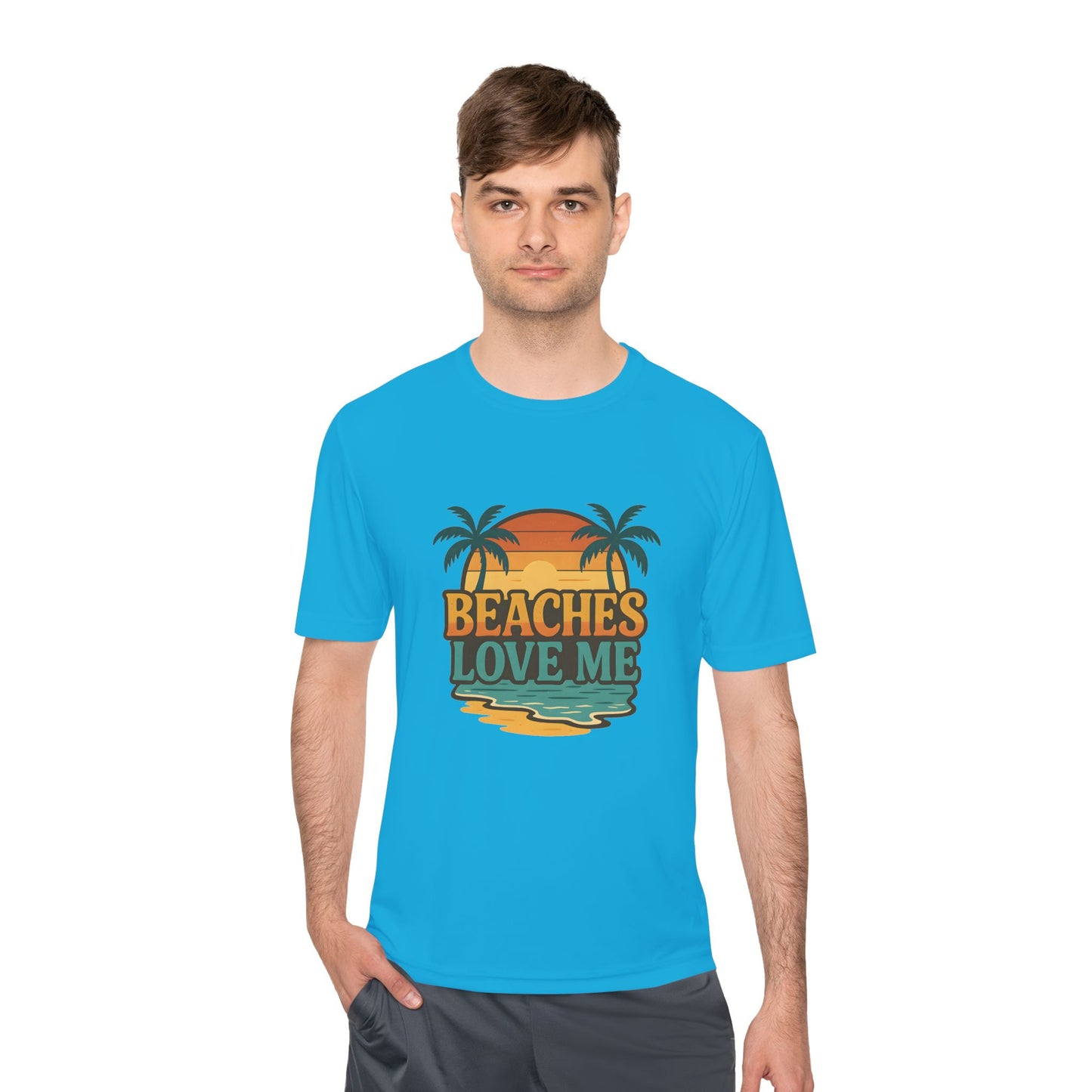 Beach Vibes Unisex Moisture Wicking Tee, Summer T-Shirt, Vacation Wear, Funny Beach Shirt, Gift for Beach Lovers, Outdoor Activities
