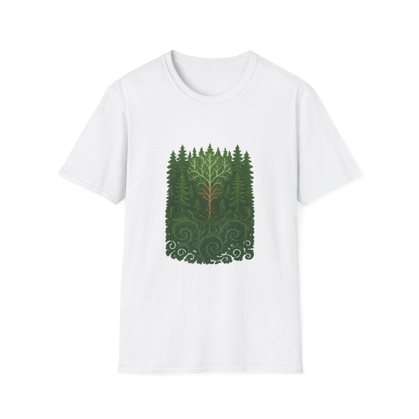 Fractal Forest T-Shirt – Nature Graphic Tee, Outdoor Shirt