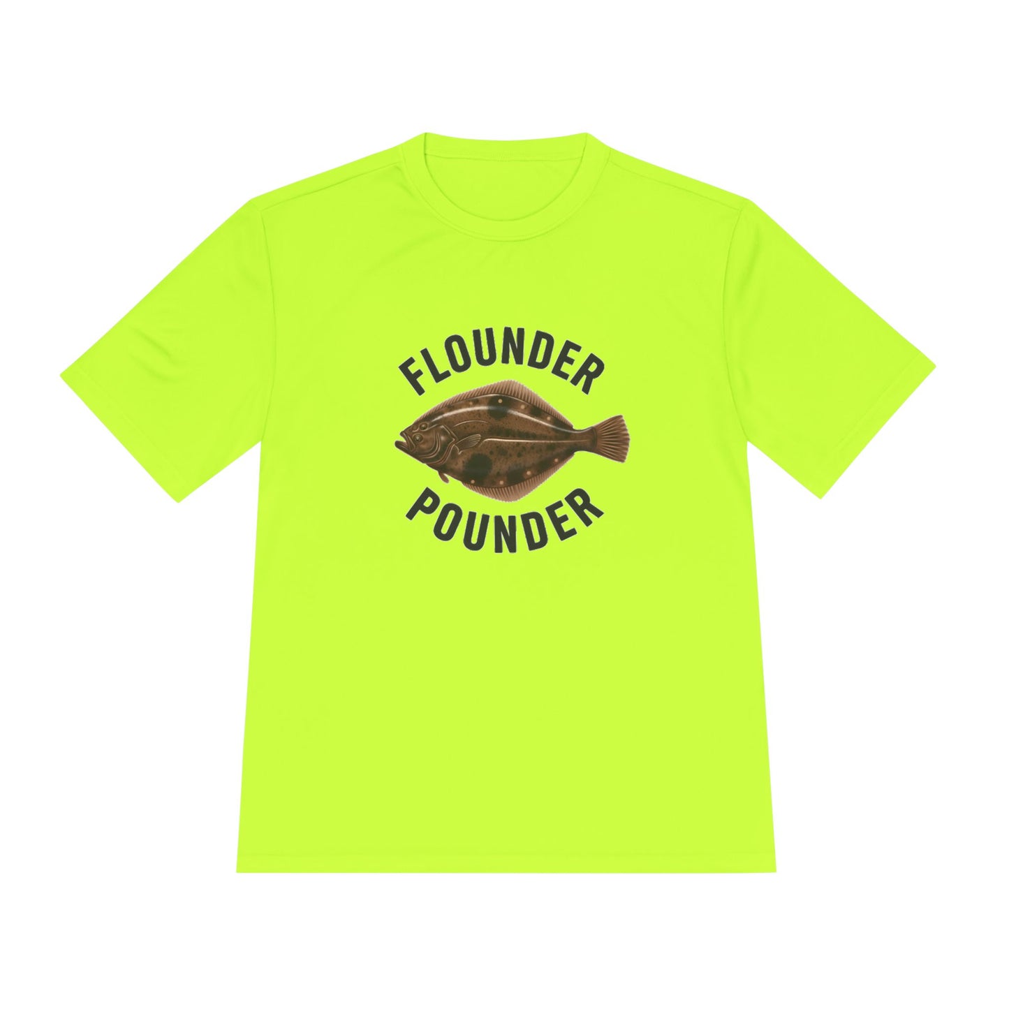 Flounder Pounder Tee - Unisex Moisture Wicking Shirt for Fishing Lovers, Casual Wear, Outdoors, Fun Gift