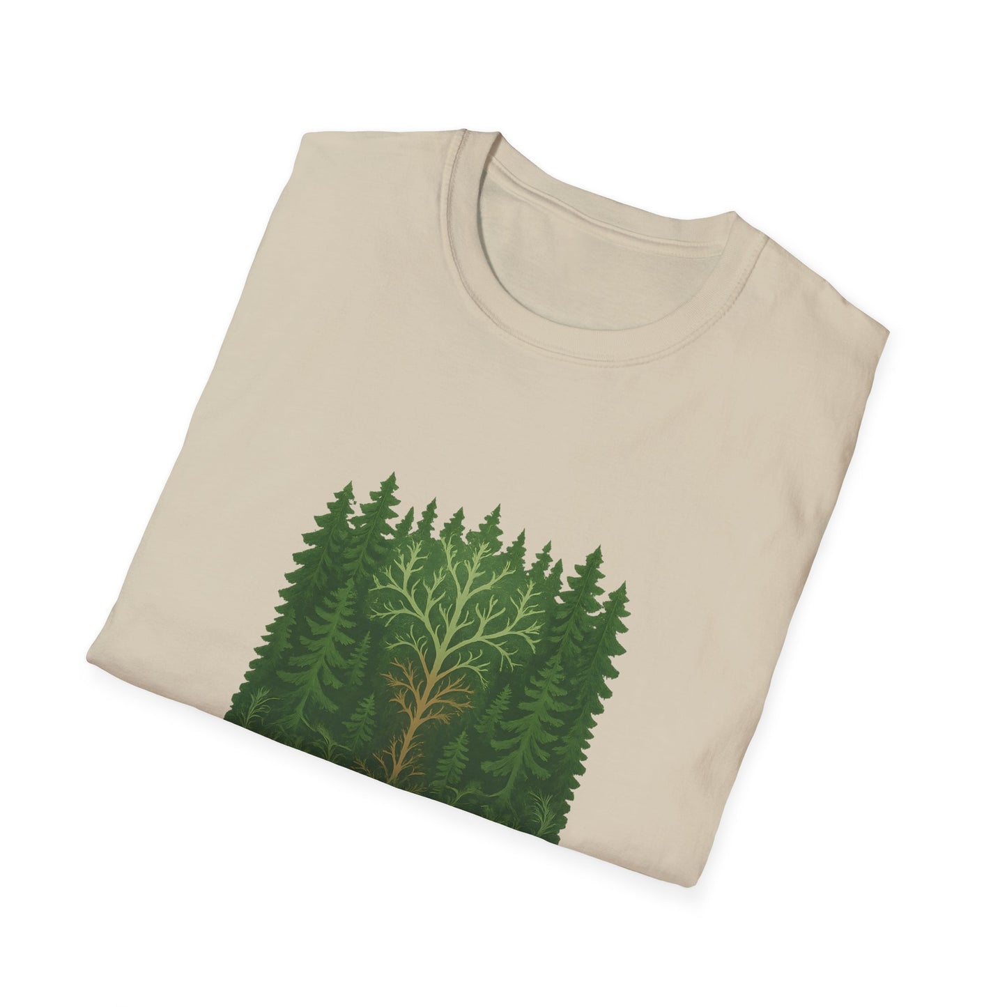 Fractal Forest T-Shirt – Nature Graphic Tee, Outdoor Shirt