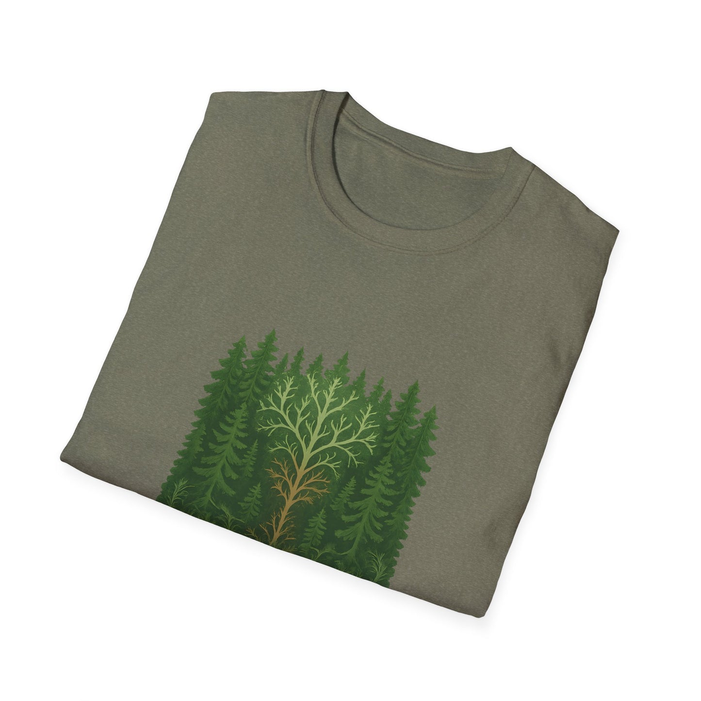 Fractal Forest T-Shirt – Nature Graphic Tee, Outdoor Shirt