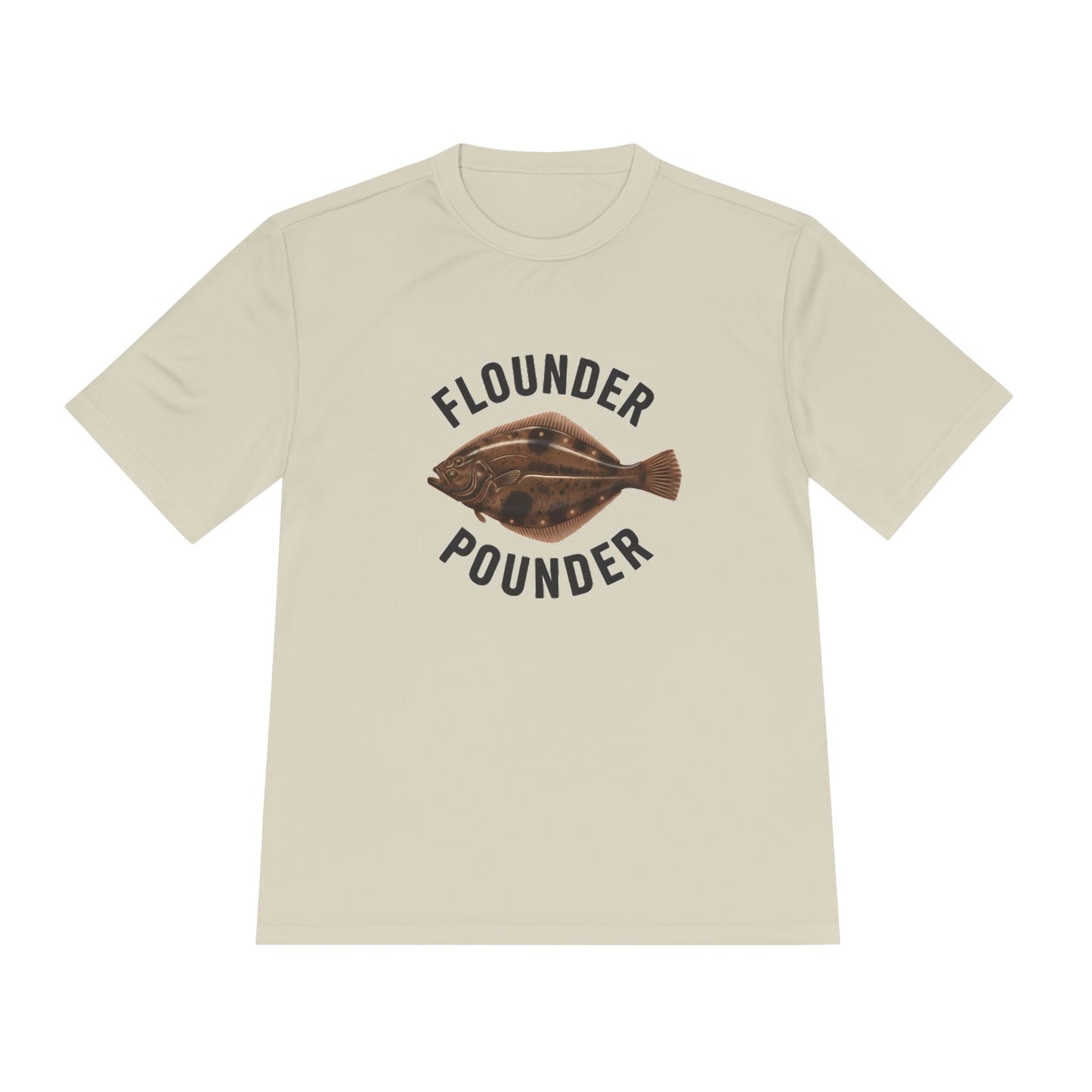 Flounder Pounder Tee - Unisex Moisture Wicking Shirt for Fishing Lovers, Casual Wear, Outdoors, Fun Gift