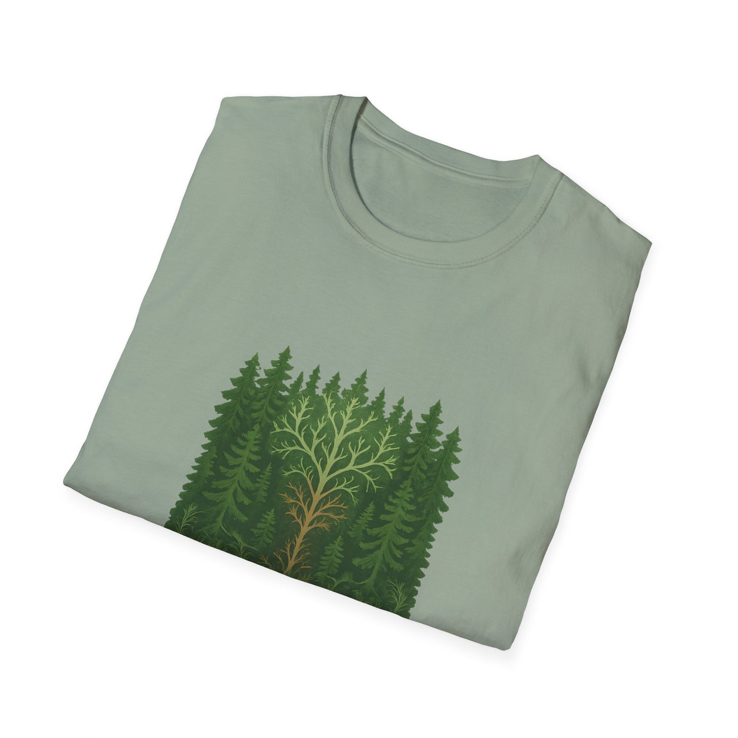 Fractal Forest T-Shirt – Nature Graphic Tee, Outdoor Shirt