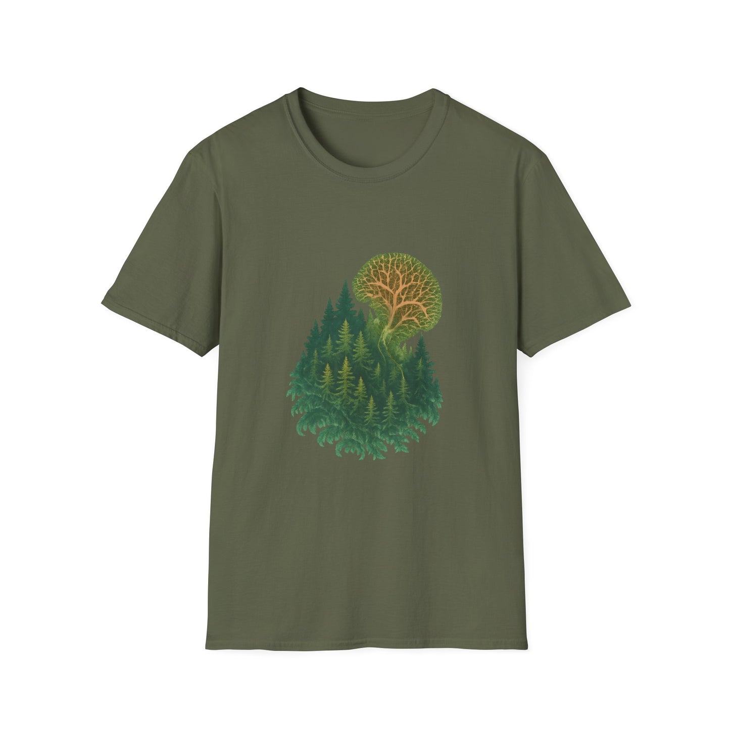 Fractal Forest T-Shirt – Nature Graphic Tee, Outdoor Shirt