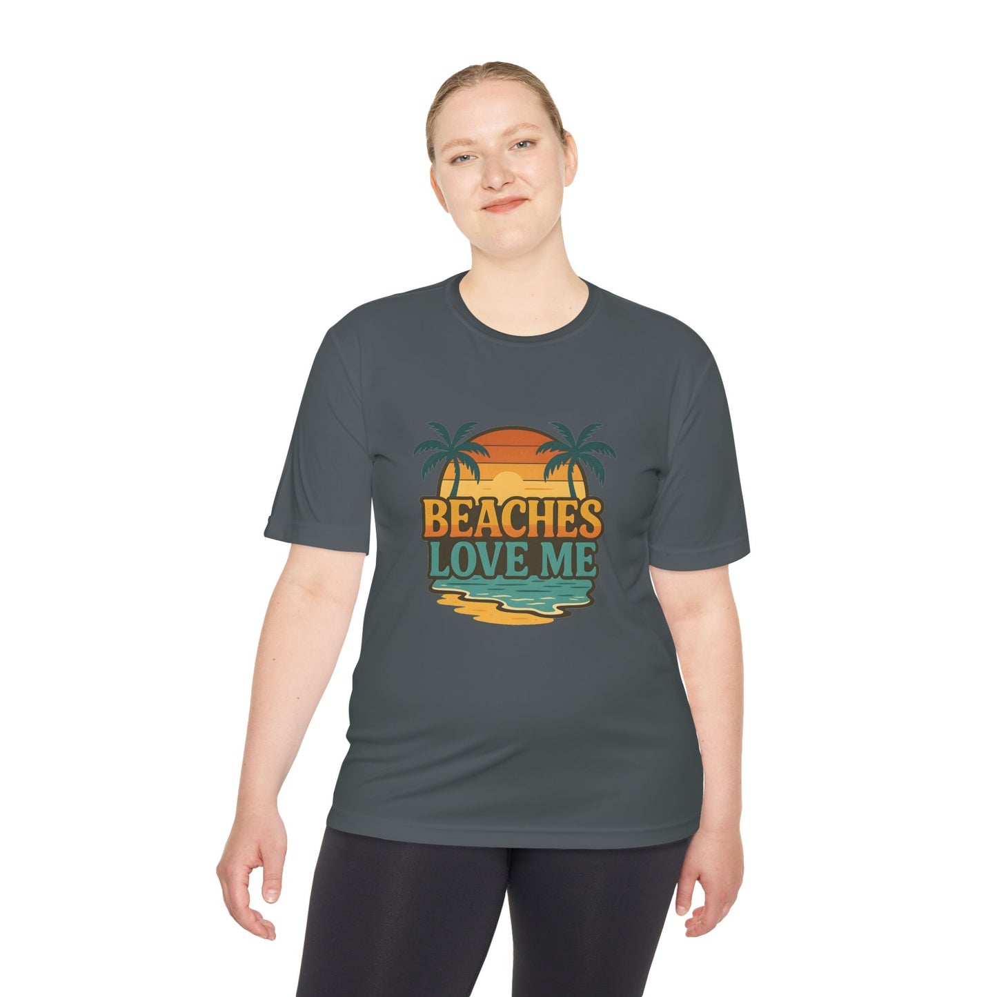Beach Vibes Unisex Moisture Wicking Tee, Summer T-Shirt, Vacation Wear, Funny Beach Shirt, Gift for Beach Lovers, Outdoor Activities
