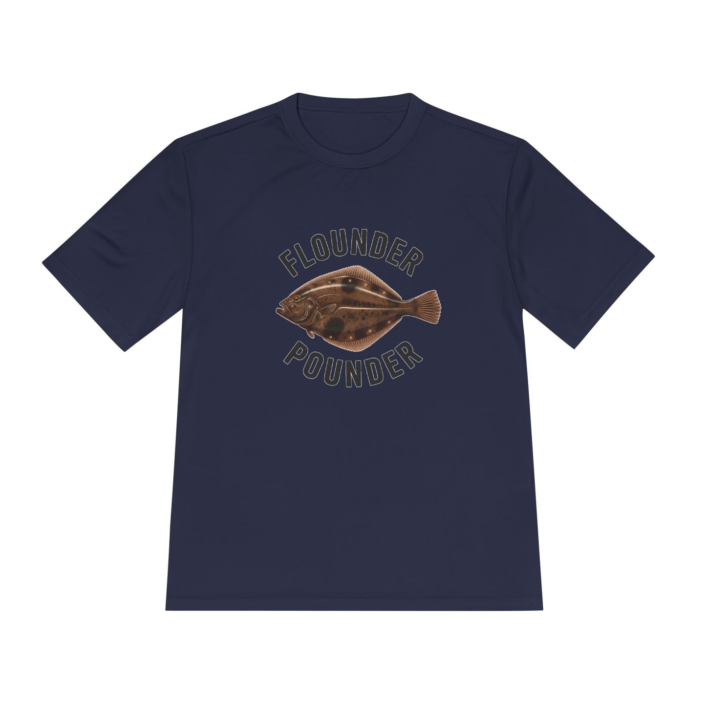 Flounder Pounder Tee - Unisex Moisture Wicking Shirt for Fishing Lovers, Casual Wear, Outdoors, Fun Gift