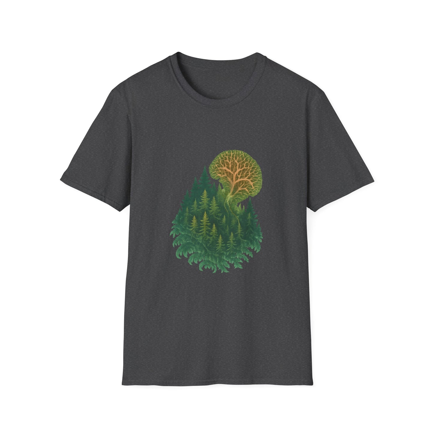 Fractal Forest T-Shirt – Nature Graphic Tee, Outdoor Shirt