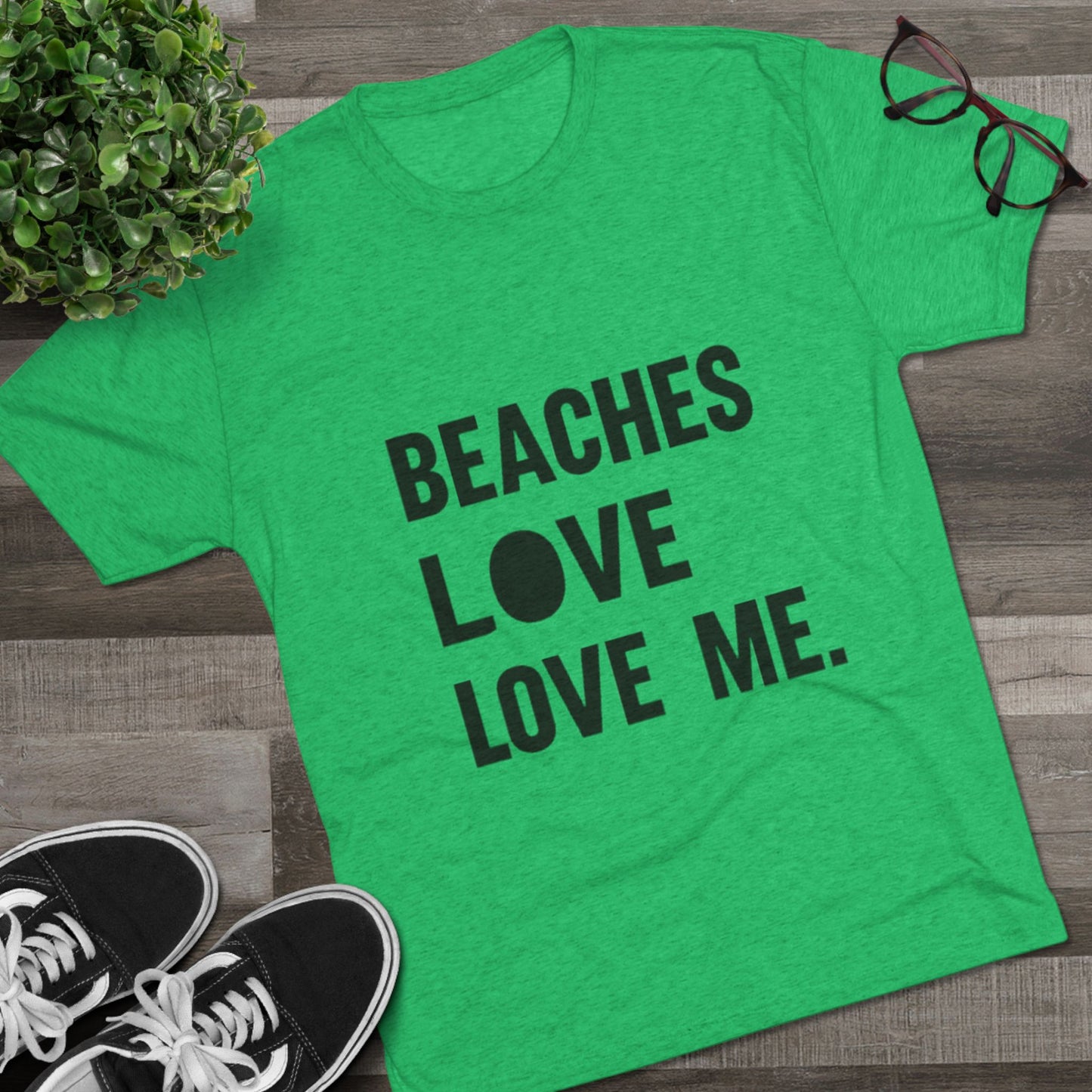 Beaches Love Me Unisex Tri-Blend Tee | Casual Beach Shirt, Summer Vibes T-Shirt, Gift for Ocean Lovers, Vacation Wear, Beach Party Attire