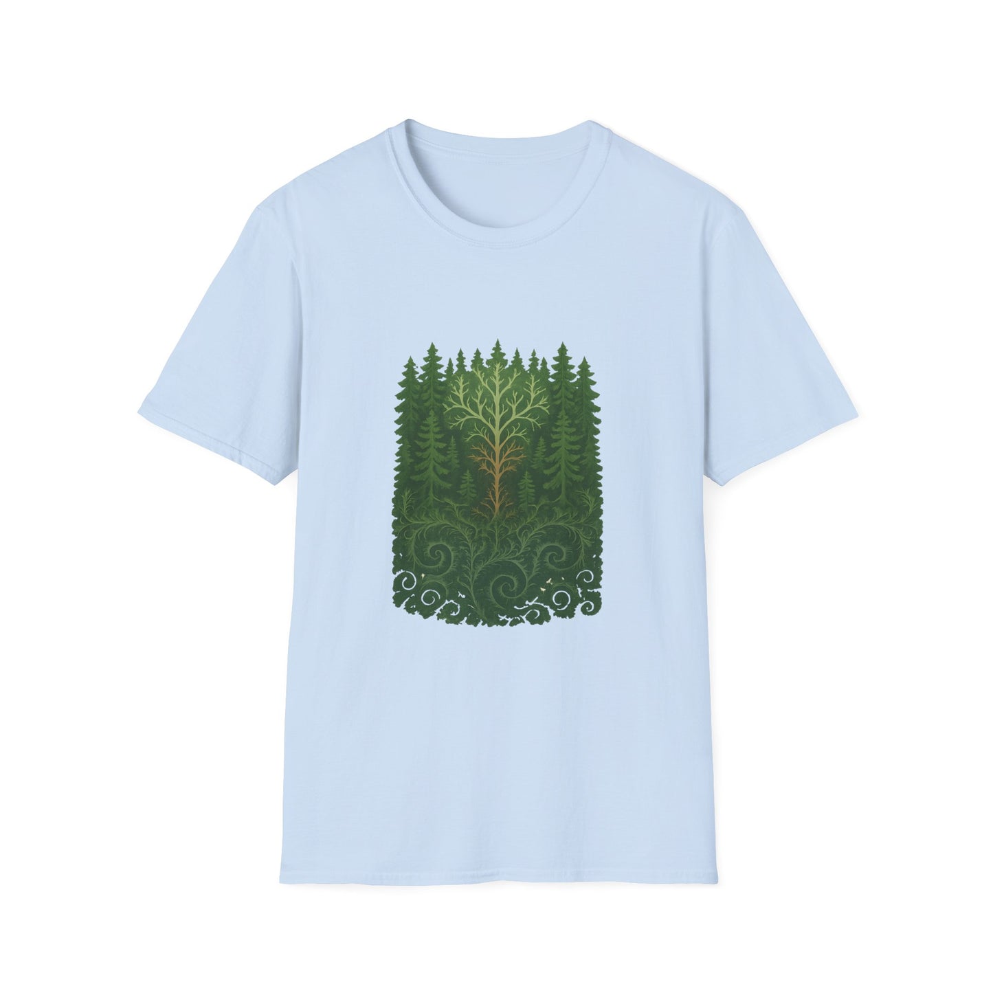 Fractal Forest T-Shirt – Nature Graphic Tee, Outdoor Shirt