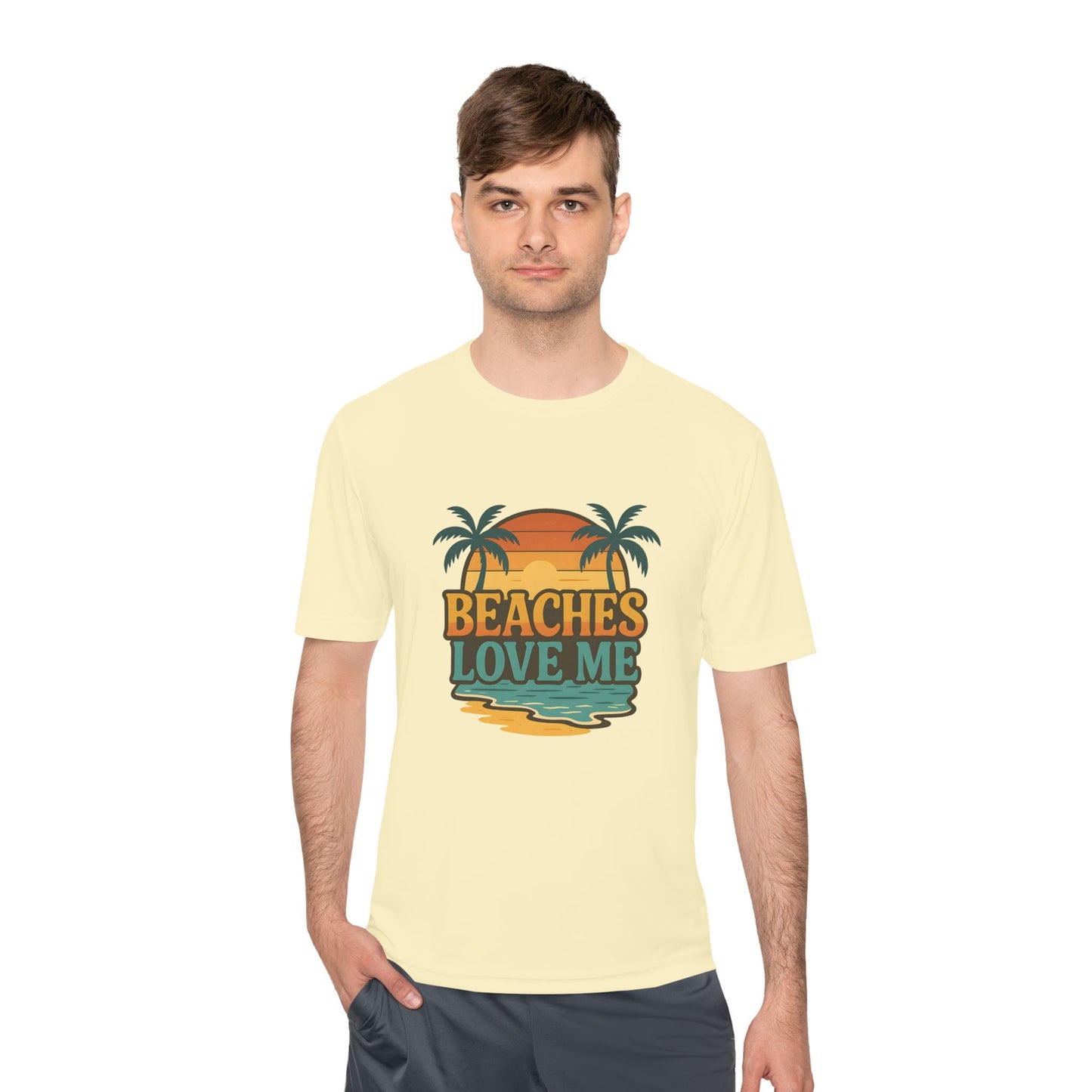 Beach Vibes Unisex Moisture Wicking Tee, Summer T-Shirt, Vacation Wear, Funny Beach Shirt, Gift for Beach Lovers, Outdoor Activities