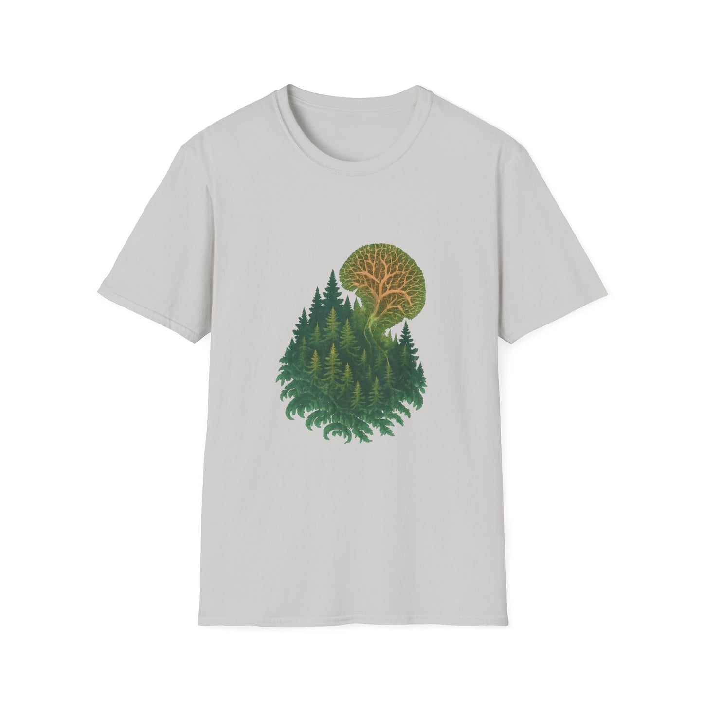 Fractal Forest T-Shirt – Nature Graphic Tee, Outdoor Shirt