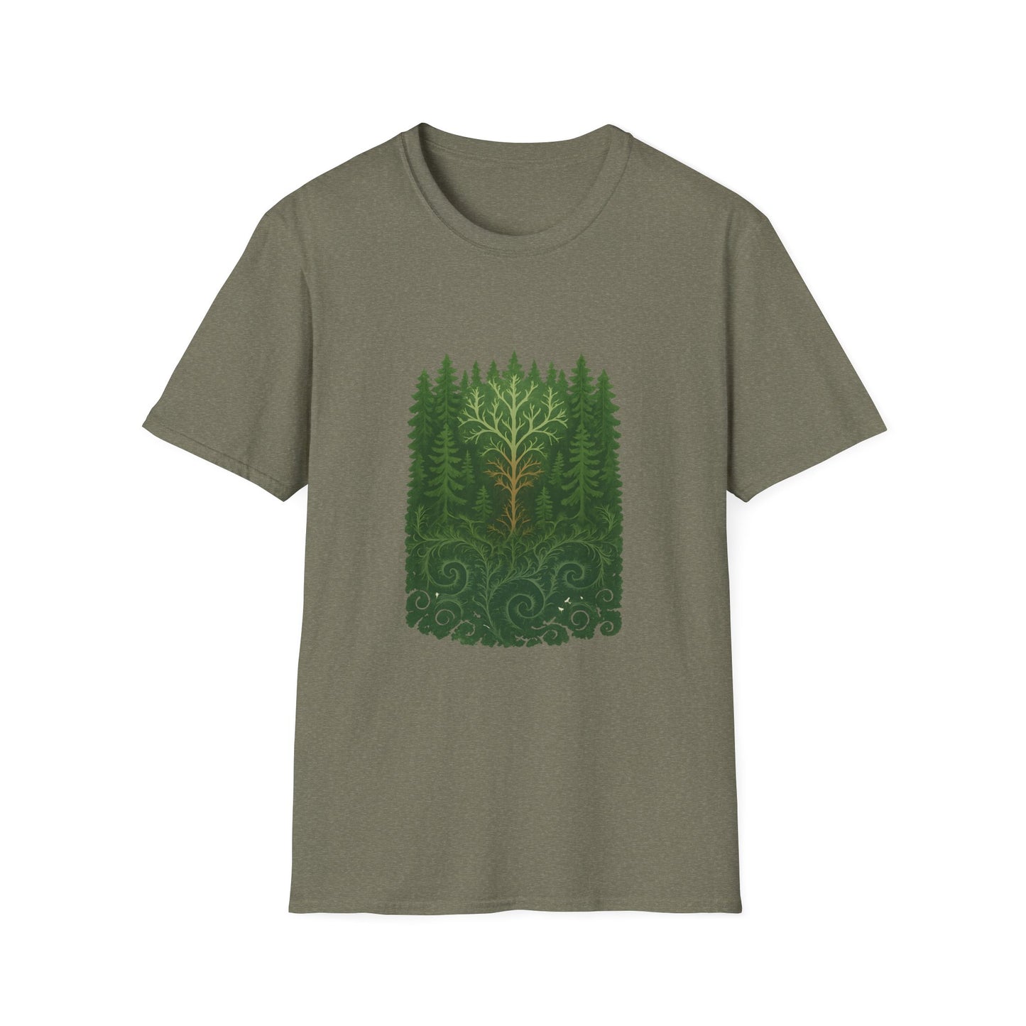 Fractal Forest T-Shirt – Nature Graphic Tee, Outdoor Shirt