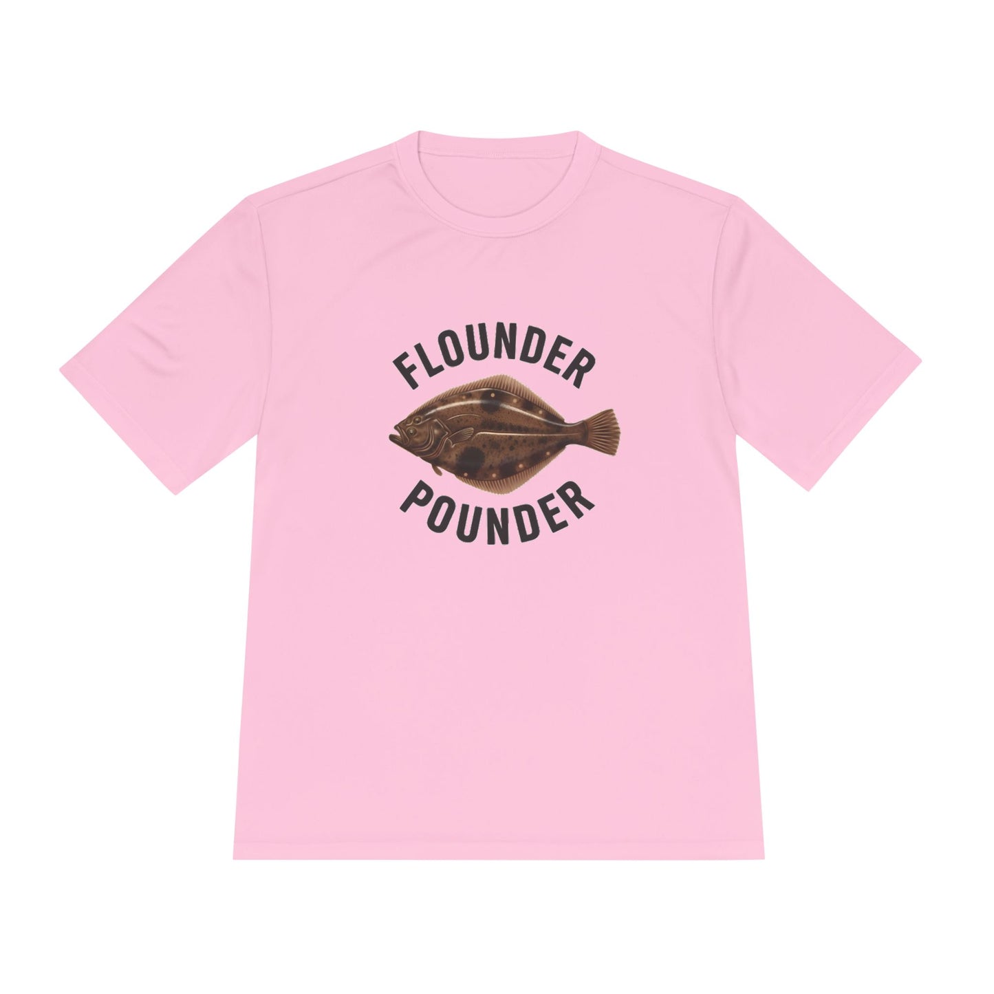 Flounder Pounder Tee - Unisex Moisture Wicking Shirt for Fishing Lovers, Casual Wear, Outdoors, Fun Gift