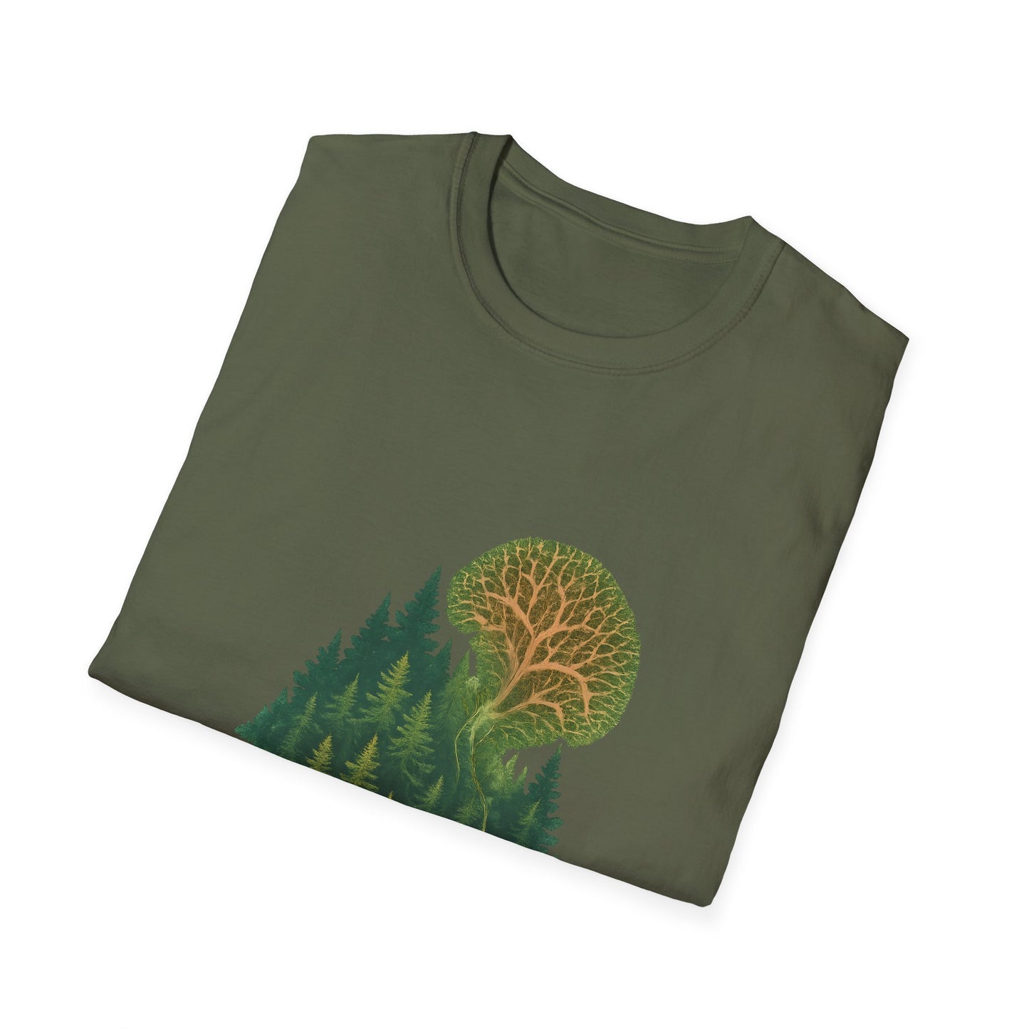 Fractal Forest T-Shirt – Nature Graphic Tee, Outdoor Shirt