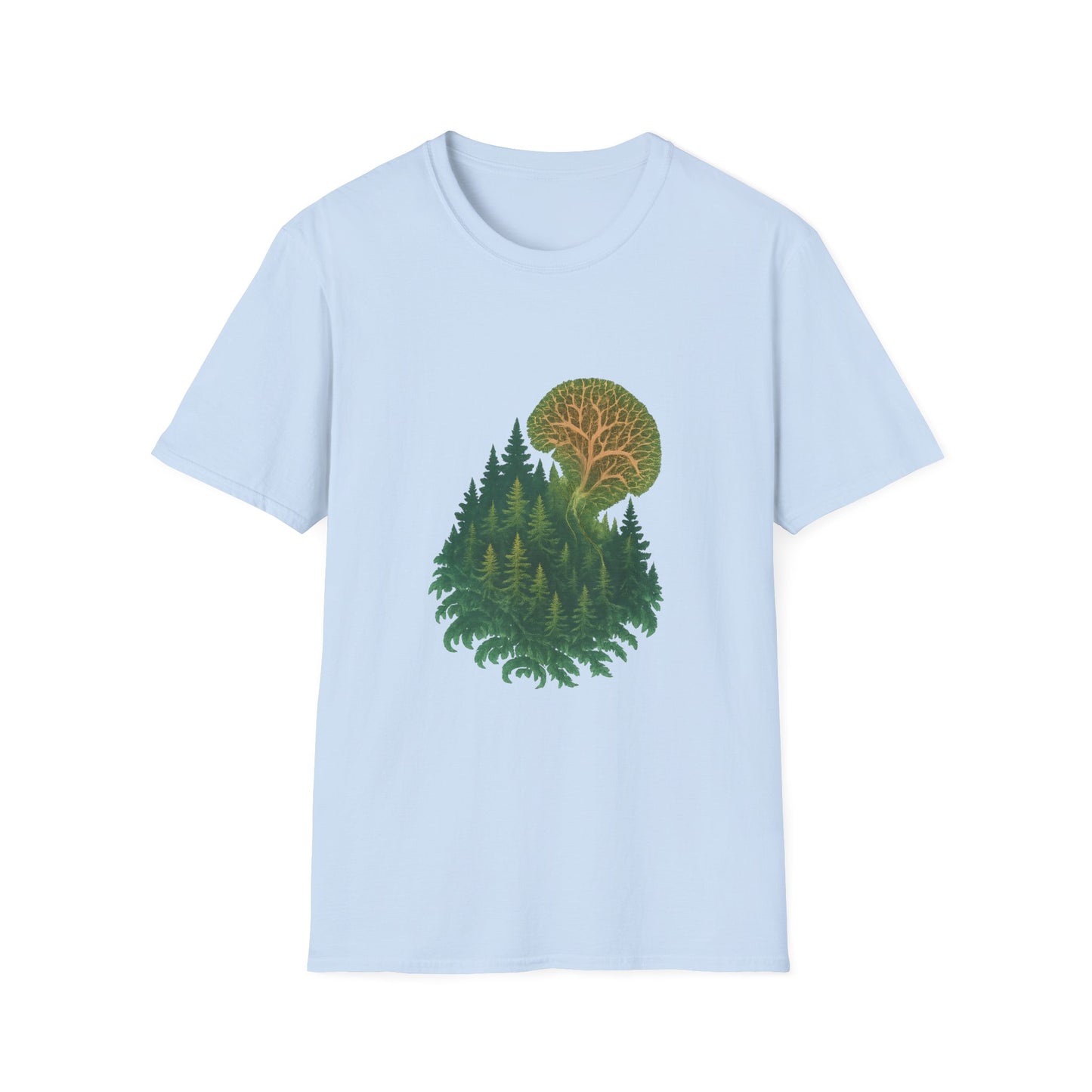 Fractal Forest T-Shirt – Nature Graphic Tee, Outdoor Shirt