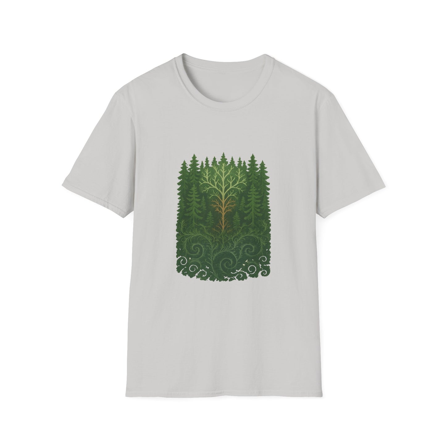 Fractal Forest T-Shirt – Nature Graphic Tee, Outdoor Shirt
