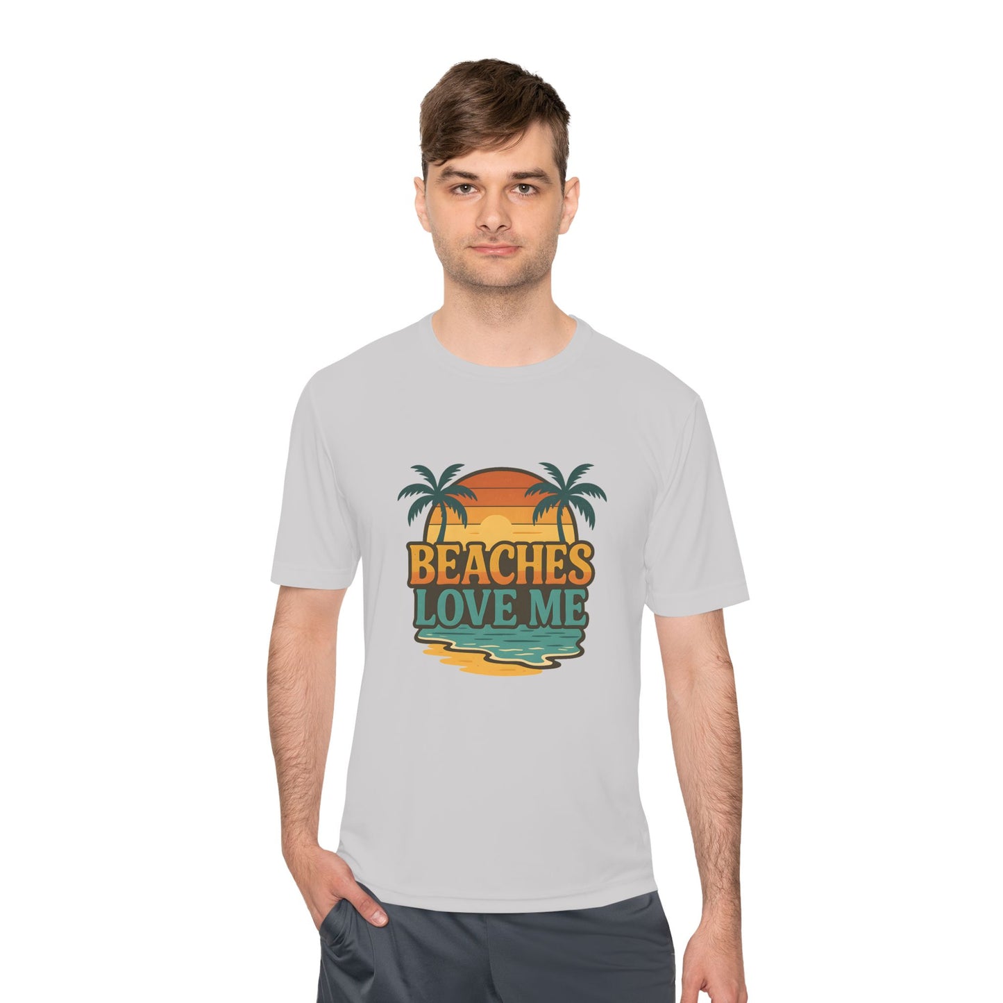 Beach Vibes Unisex Moisture Wicking Tee, Summer T-Shirt, Vacation Wear, Funny Beach Shirt, Gift for Beach Lovers, Outdoor Activities