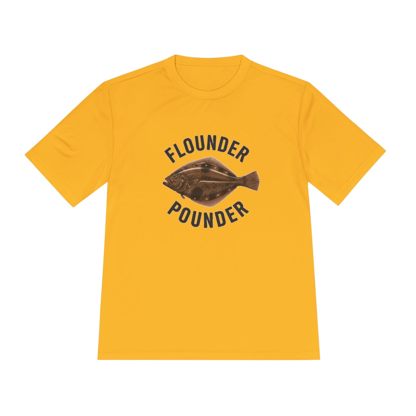 Flounder Pounder Tee - Unisex Moisture Wicking Shirt for Fishing Lovers, Casual Wear, Outdoors, Fun Gift