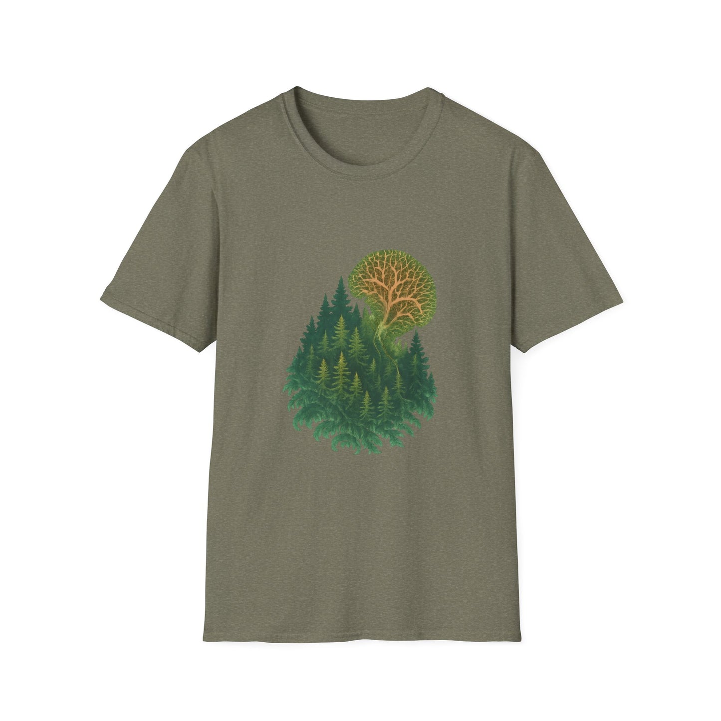 Fractal Forest T-Shirt – Nature Graphic Tee, Outdoor Shirt