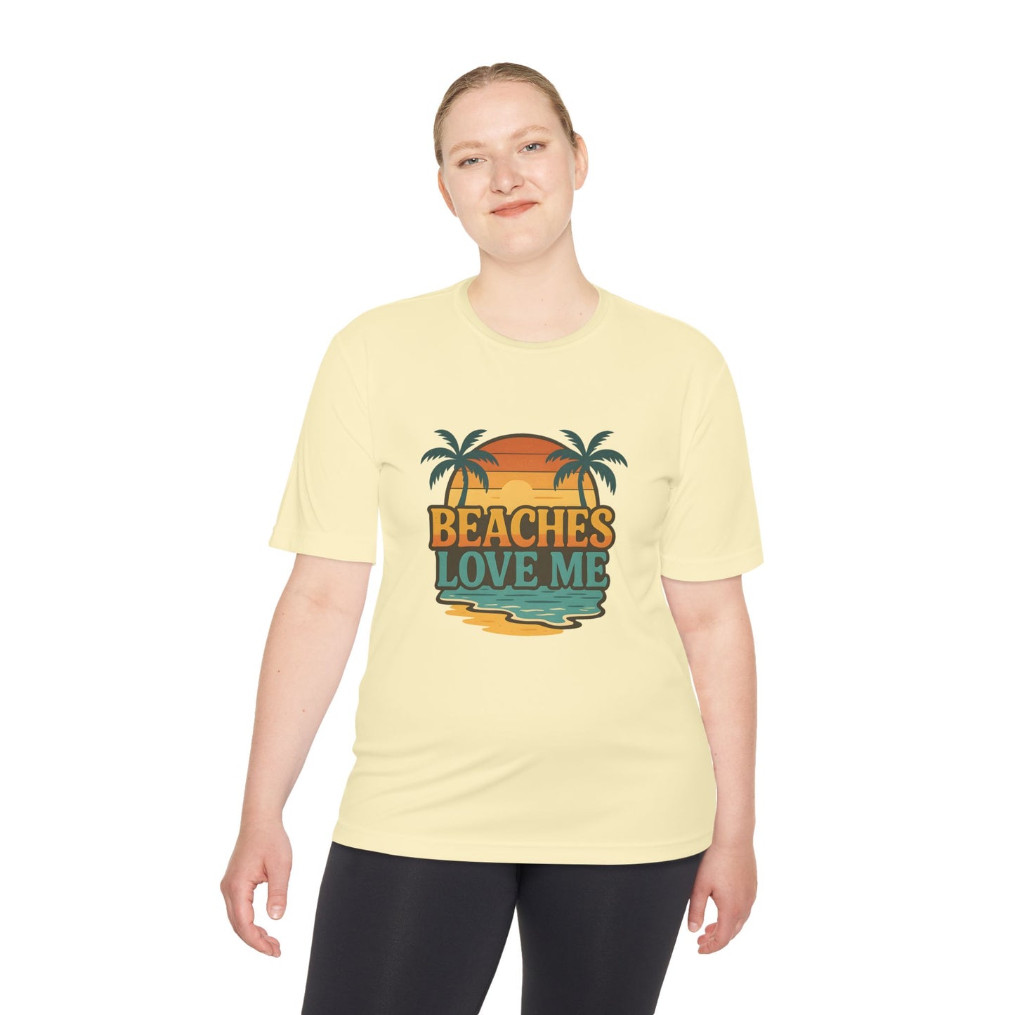 Beach Vibes Unisex Moisture Wicking Tee, Summer T-Shirt, Vacation Wear, Funny Beach Shirt, Gift for Beach Lovers, Outdoor Activities