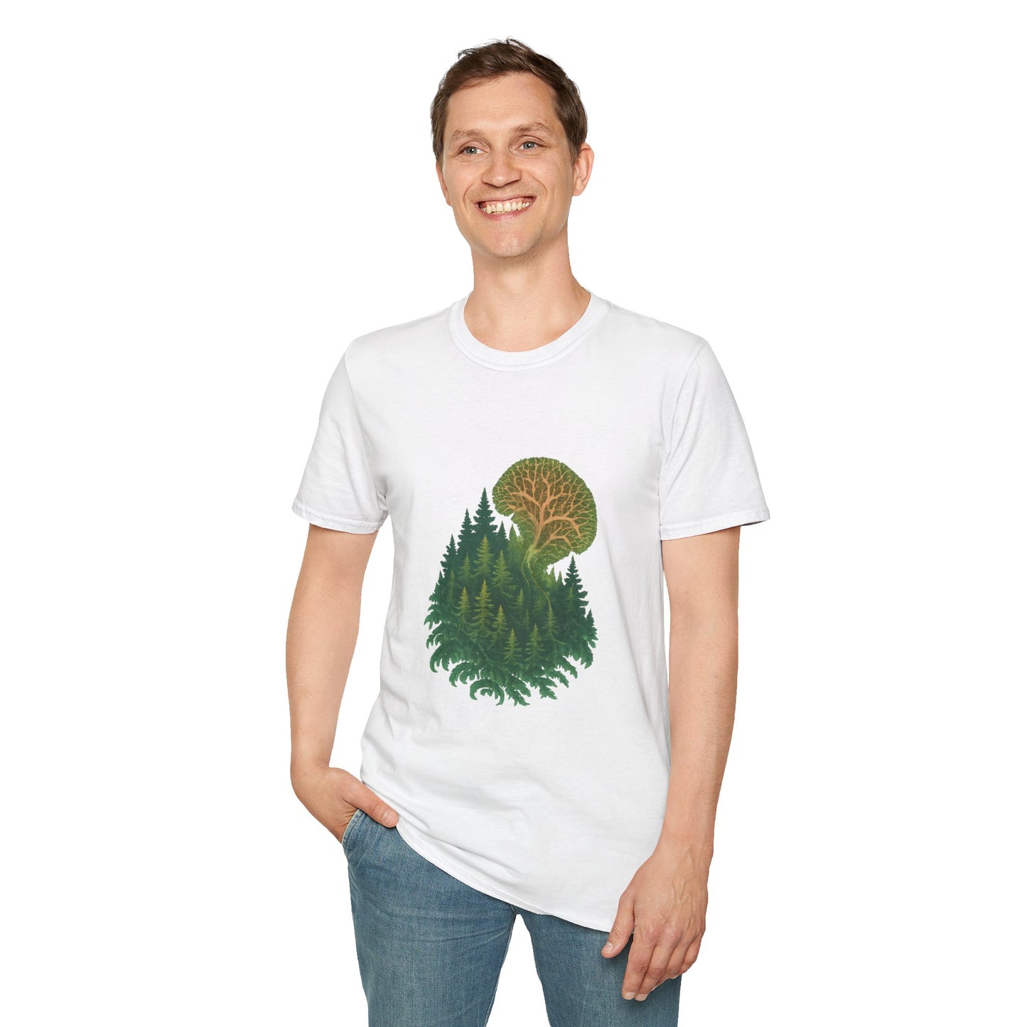 Fractal Forest T-Shirt – Nature Graphic Tee, Outdoor Shirt