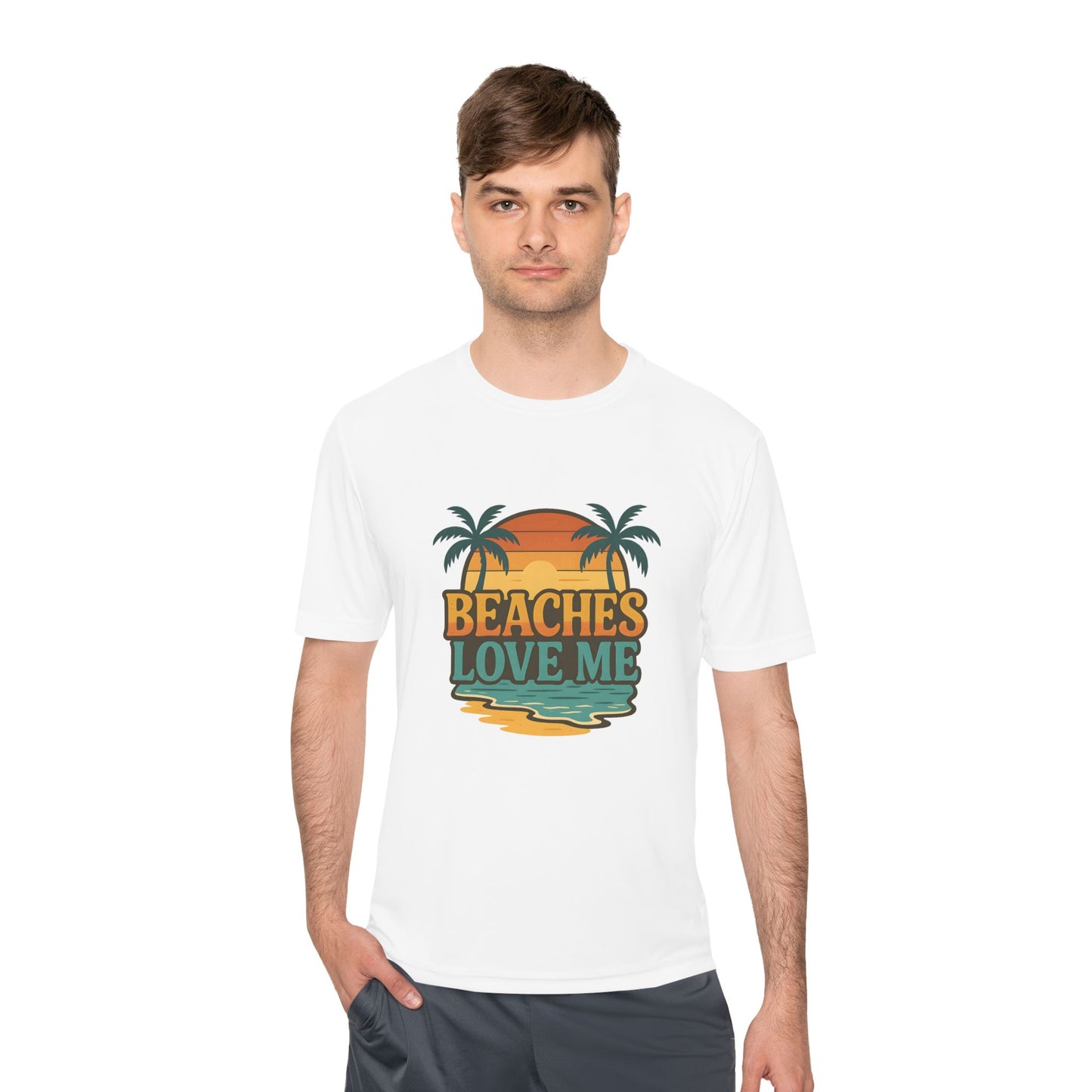 Beach Vibes Unisex Moisture Wicking Tee, Summer T-Shirt, Vacation Wear, Funny Beach Shirt, Gift for Beach Lovers, Outdoor Activities