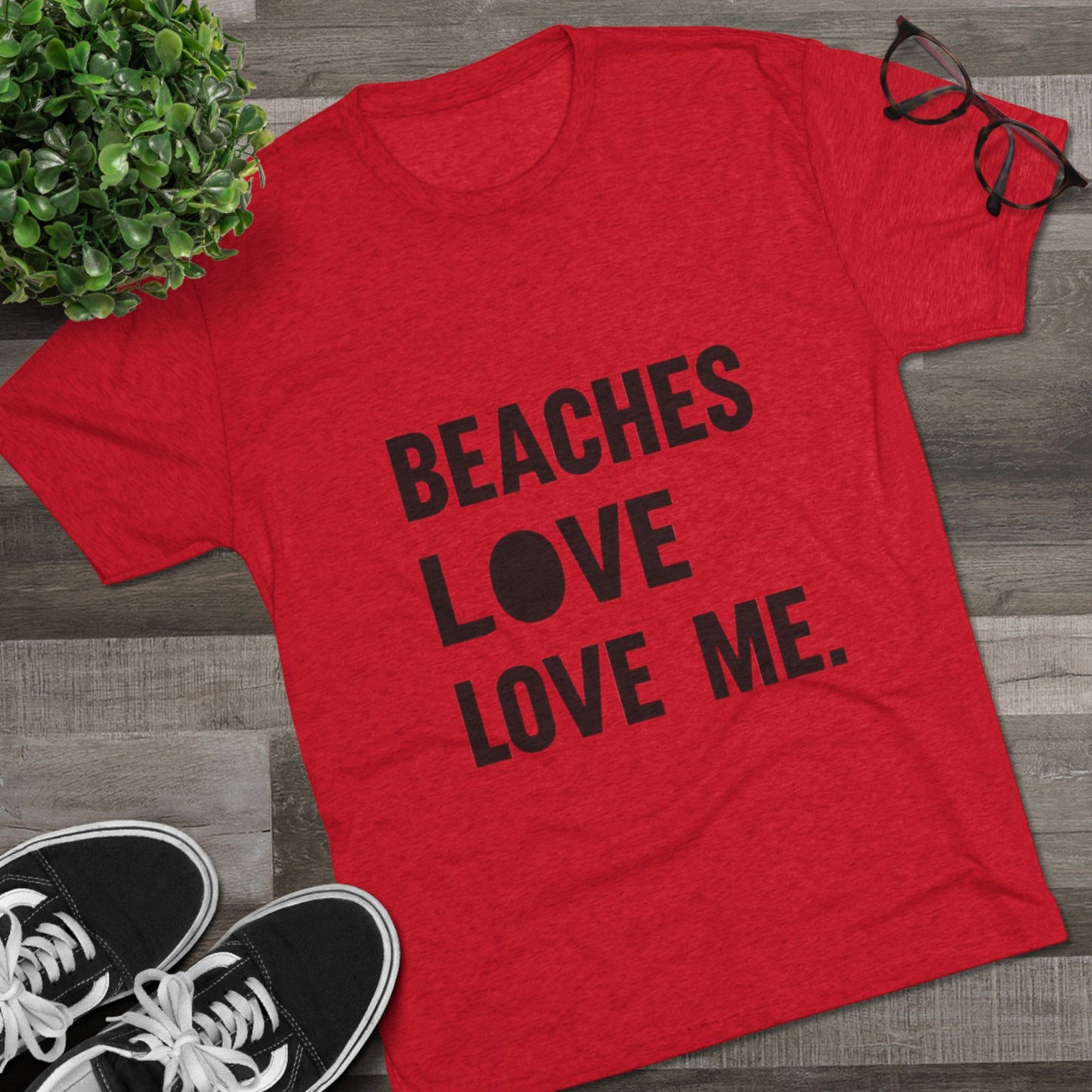Beaches Love Me Unisex Tri-Blend Tee | Casual Beach Shirt, Summer Vibes T-Shirt, Gift for Ocean Lovers, Vacation Wear, Beach Party Attire