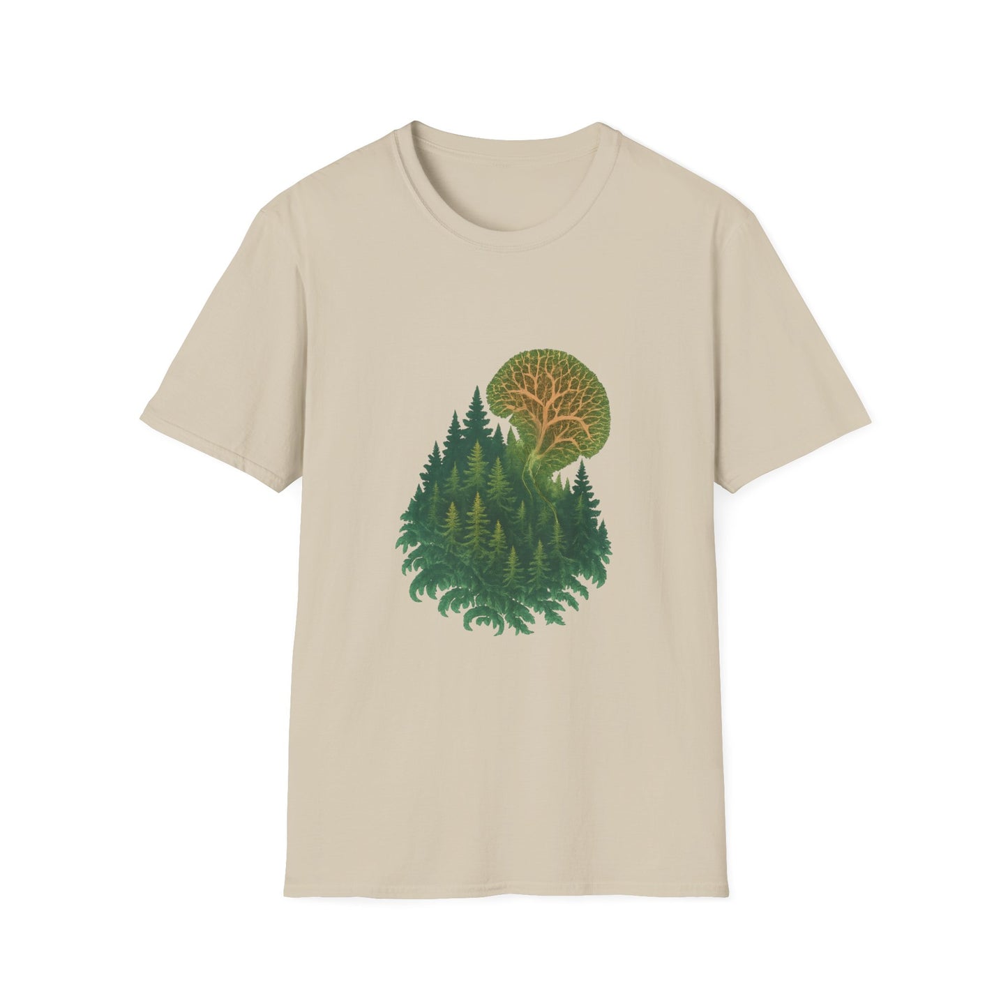 Fractal Forest T-Shirt – Nature Graphic Tee, Outdoor Shirt