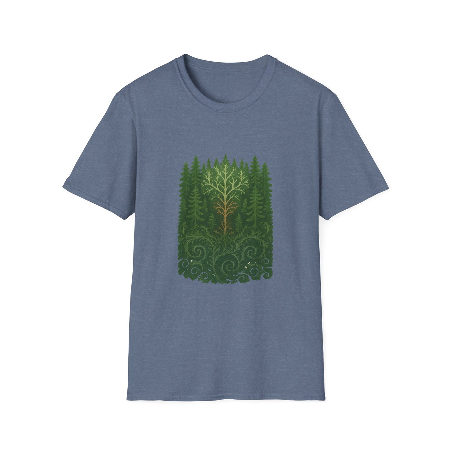 Fractal Forest T-Shirt – Nature Graphic Tee, Outdoor Shirt