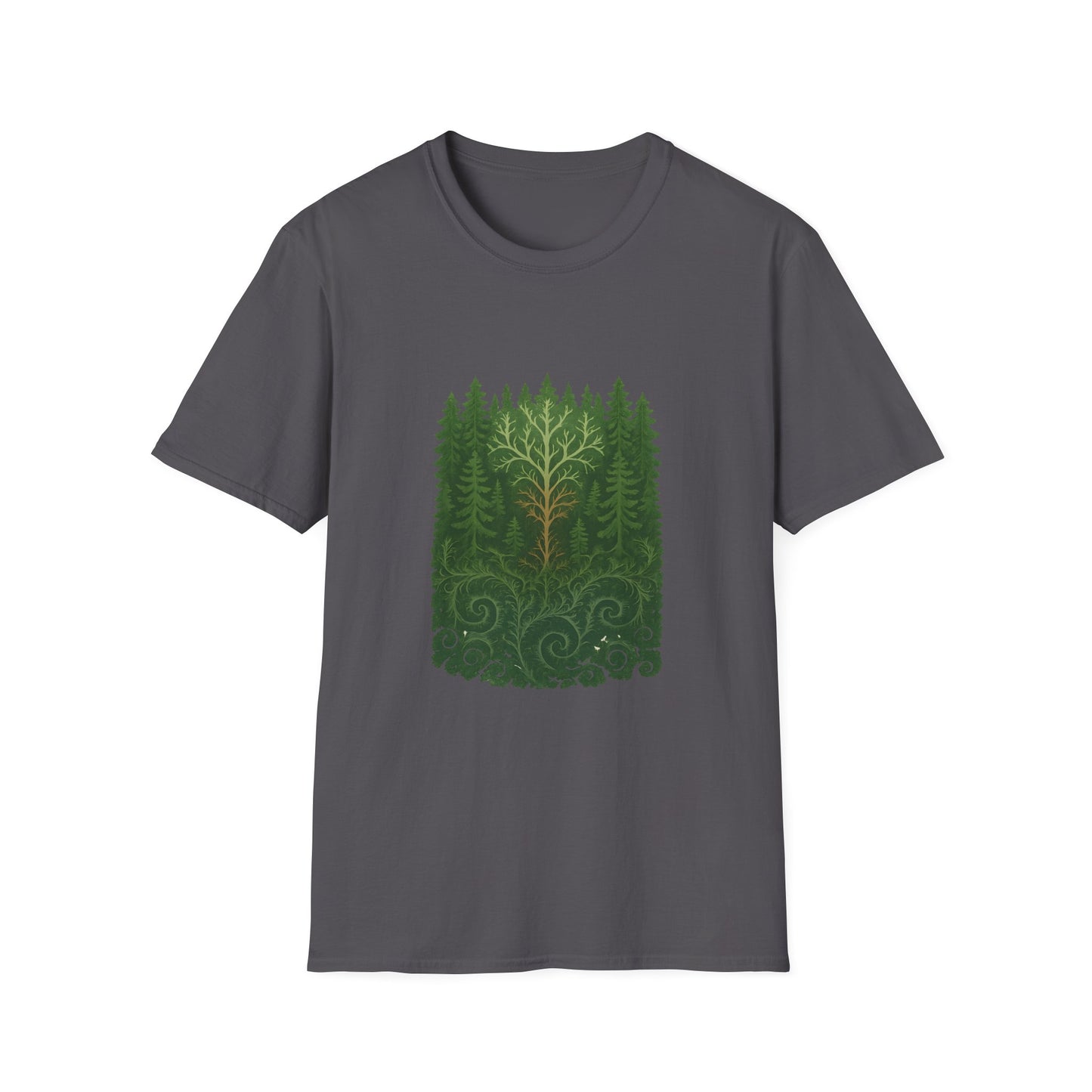 Fractal Forest T-Shirt – Nature Graphic Tee, Outdoor Shirt