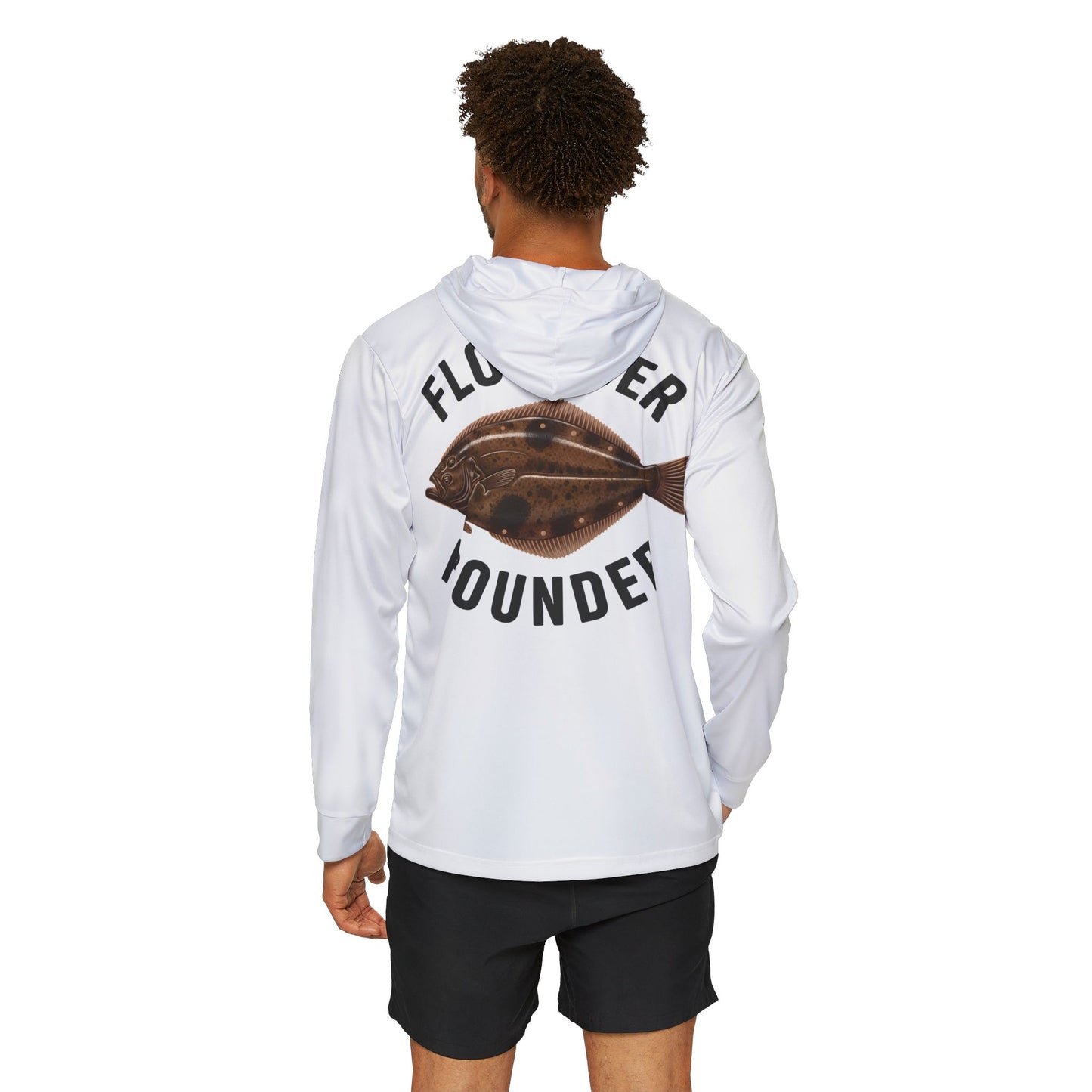 Flounder Pounder Lightweight Fishing Hoodie – Saltwater Performance Shirt, Funny Angler Apparel, UV Sun Protection, Fishing Hoodie