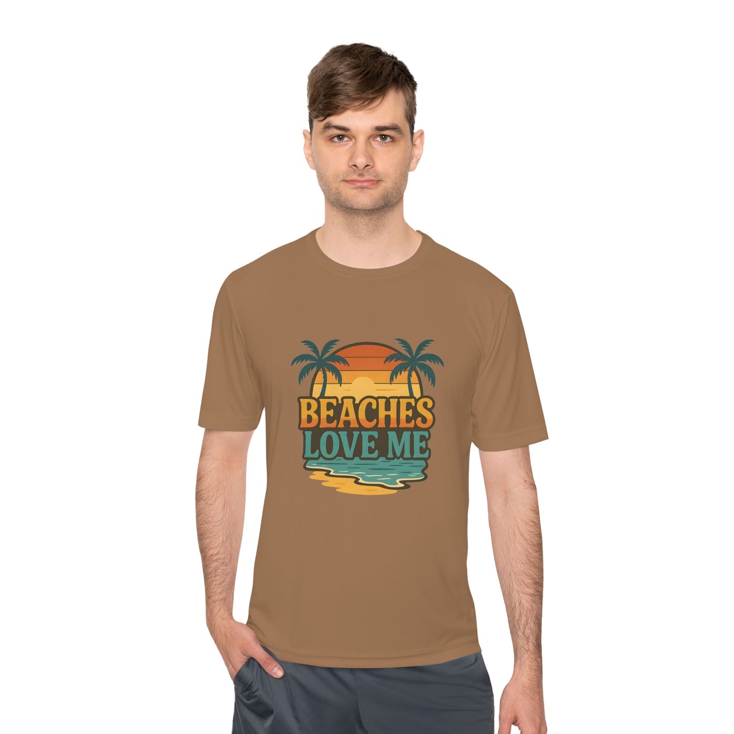 Beach Vibes Unisex Moisture Wicking Tee, Summer T-Shirt, Vacation Wear, Funny Beach Shirt, Gift for Beach Lovers, Outdoor Activities