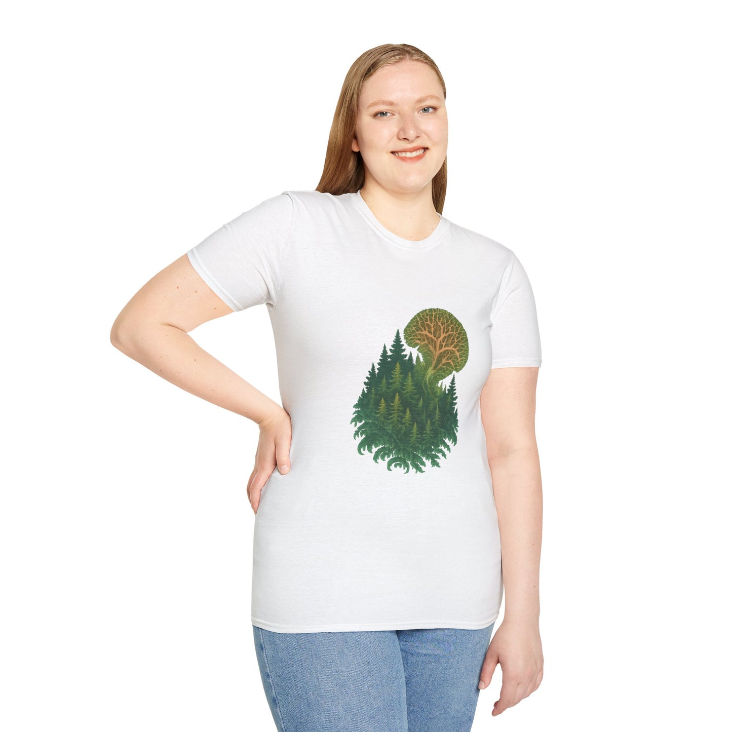 Fractal Forest T-Shirt – Nature Graphic Tee, Outdoor Shirt