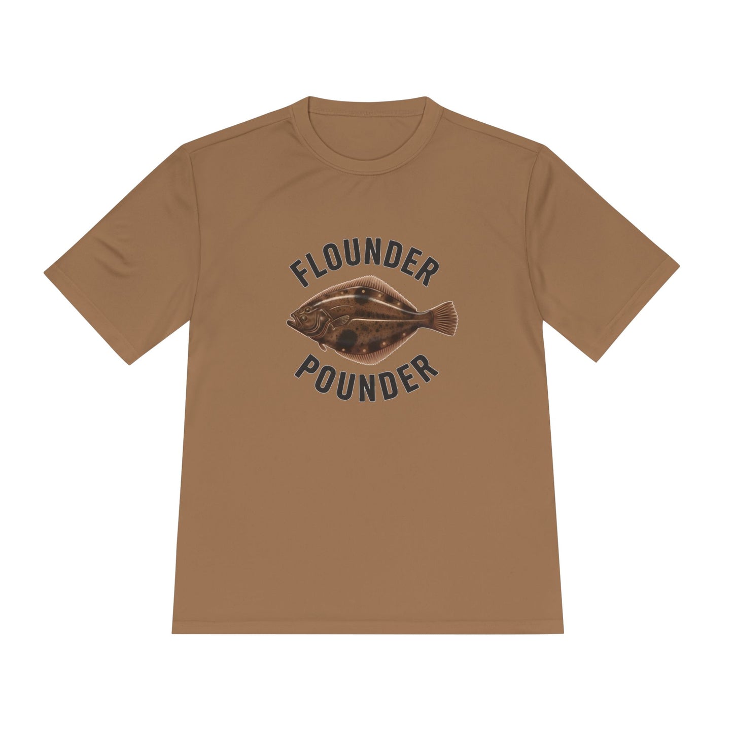 Flounder Pounder Tee - Unisex Moisture Wicking Shirt for Fishing Lovers, Casual Wear, Outdoors, Fun Gift