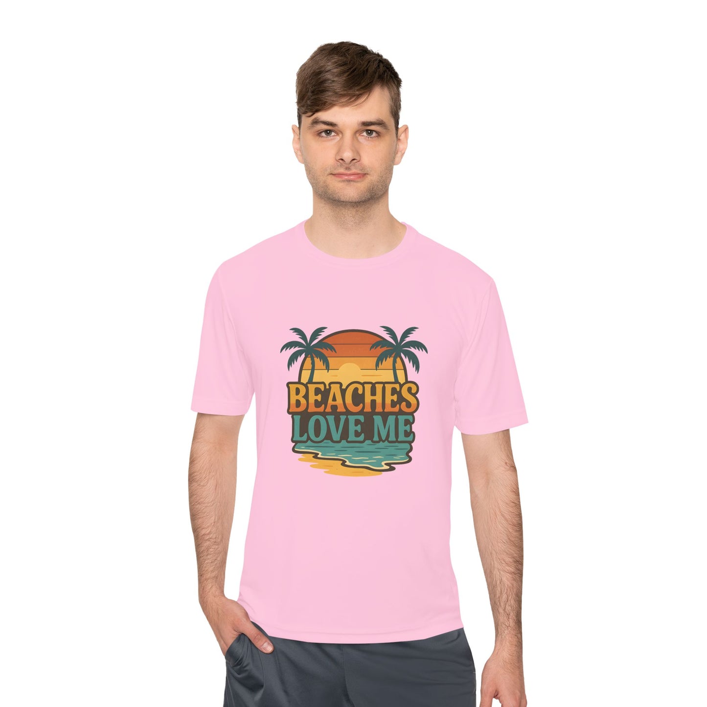 Beach Vibes Unisex Moisture Wicking Tee, Summer T-Shirt, Vacation Wear, Funny Beach Shirt, Gift for Beach Lovers, Outdoor Activities