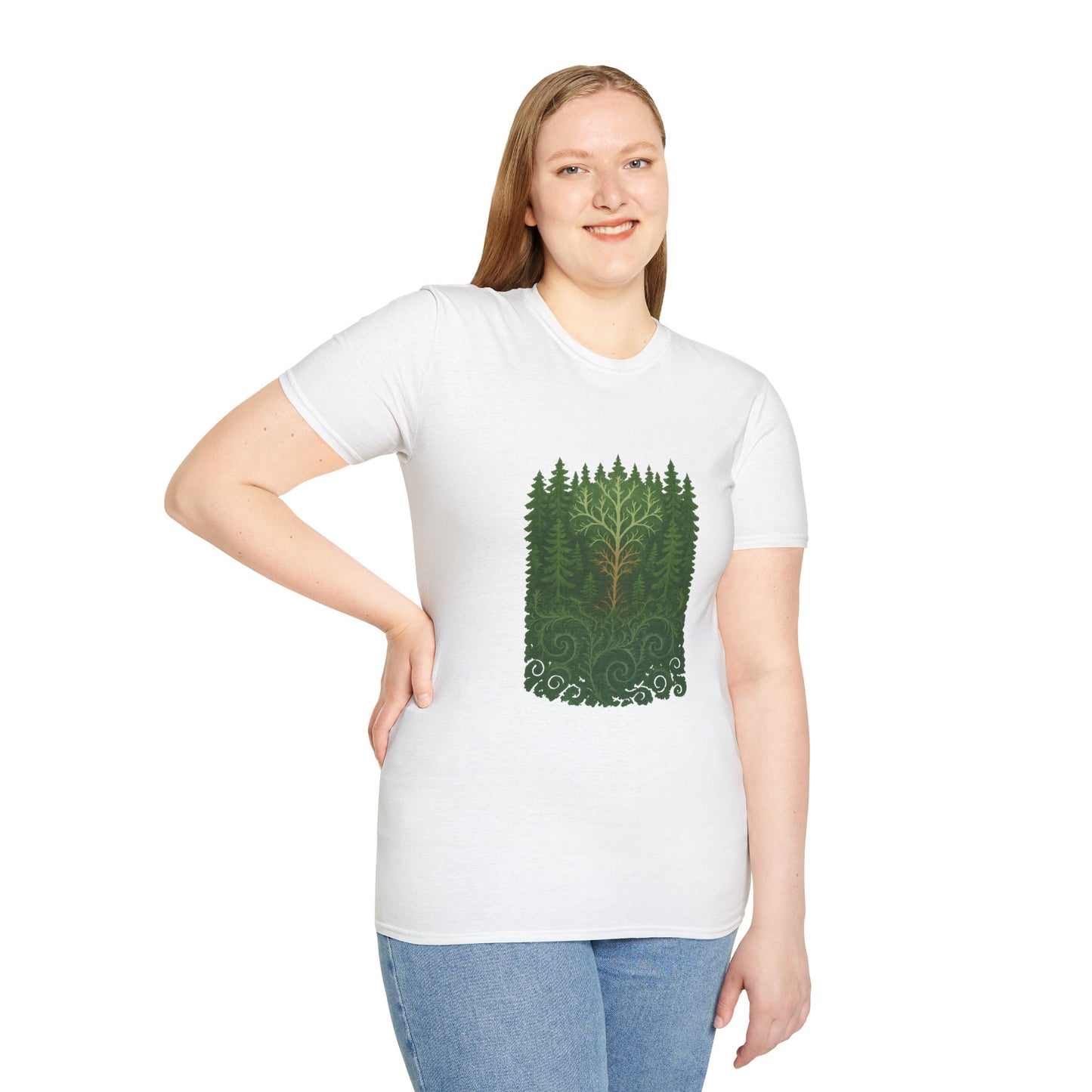 Fractal Forest T-Shirt – Nature Graphic Tee, Outdoor Shirt