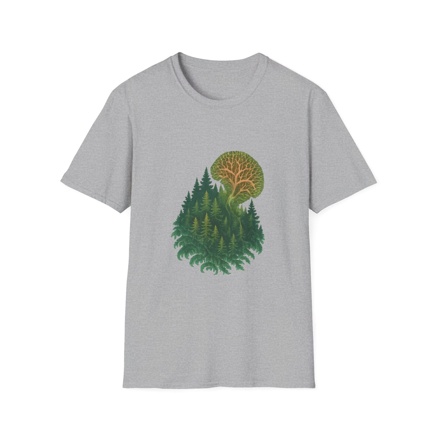 Fractal Forest T-Shirt – Nature Graphic Tee, Outdoor Shirt