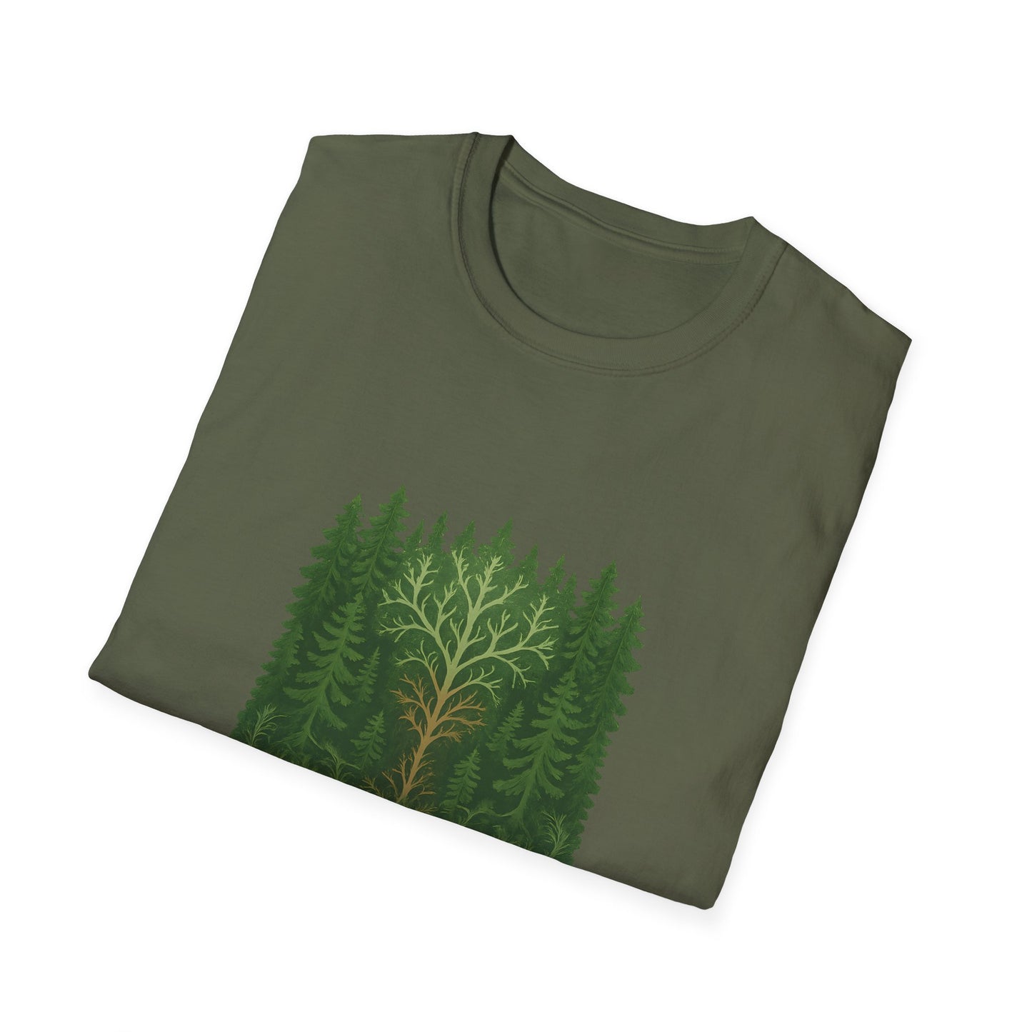 Fractal Forest T-Shirt – Nature Graphic Tee, Outdoor Shirt