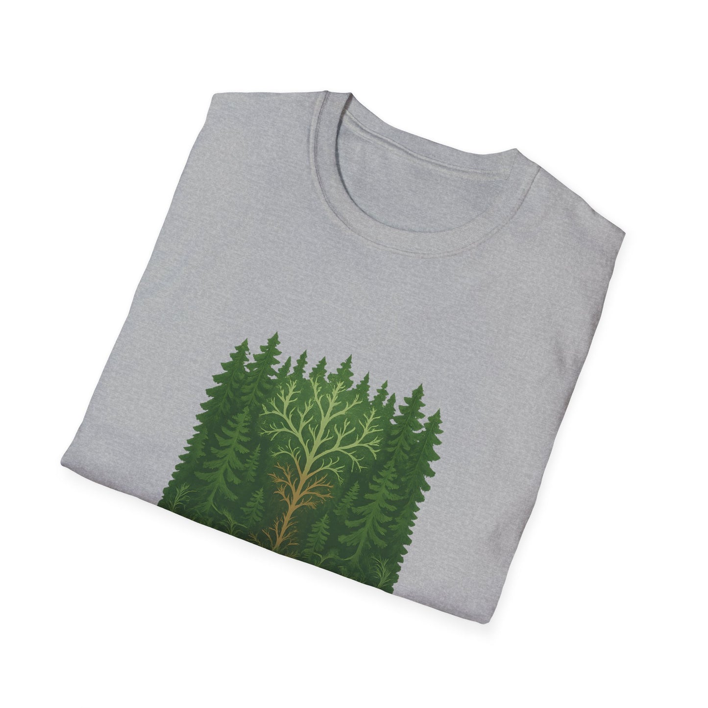 Fractal Forest T-Shirt – Nature Graphic Tee, Outdoor Shirt