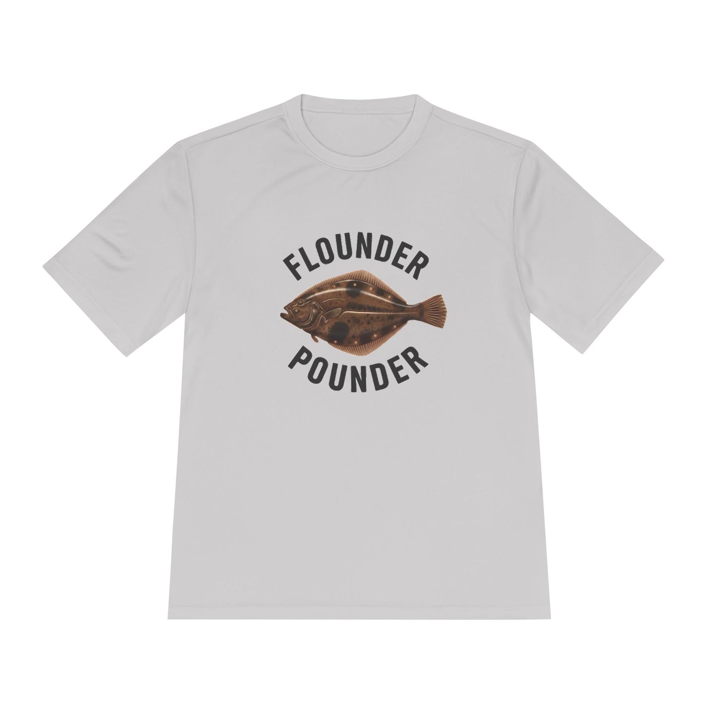 Flounder Pounder Tee - Unisex Moisture Wicking Shirt for Fishing Lovers, Casual Wear, Outdoors, Fun Gift