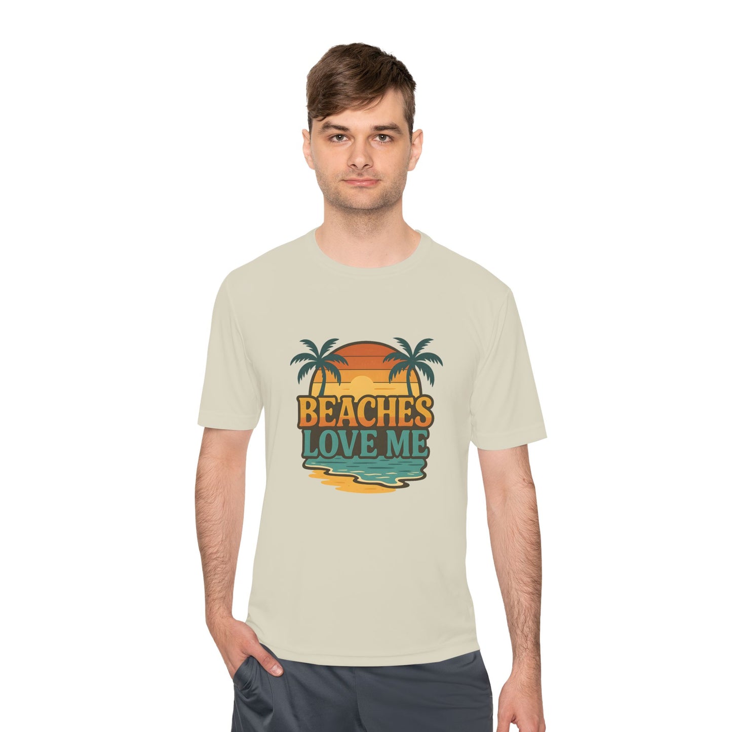 Beach Vibes Unisex Moisture Wicking Tee, Summer T-Shirt, Vacation Wear, Funny Beach Shirt, Gift for Beach Lovers, Outdoor Activities