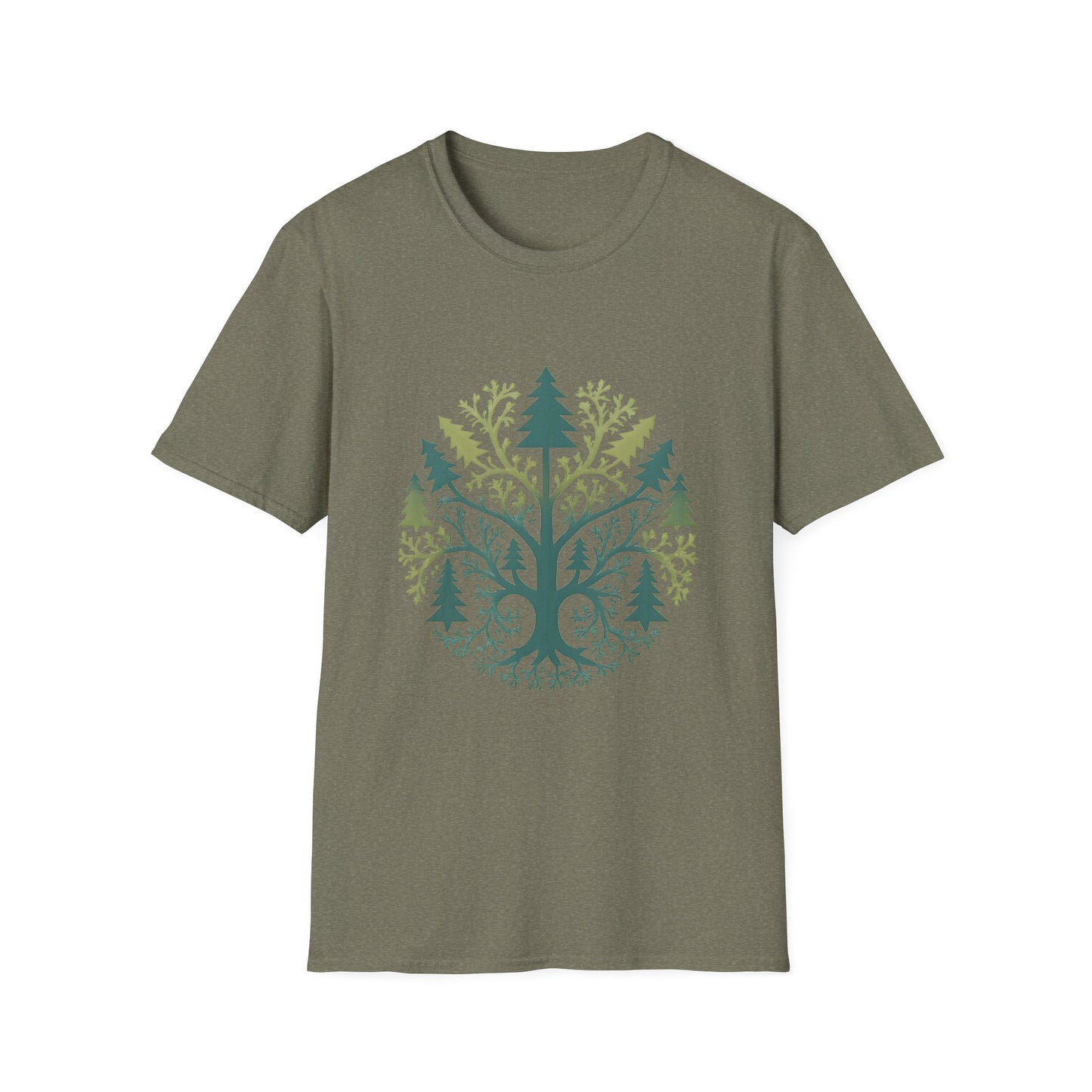 Fractal Forest T-Shirt – Nature Graphic Tee, Outdoor Shirt