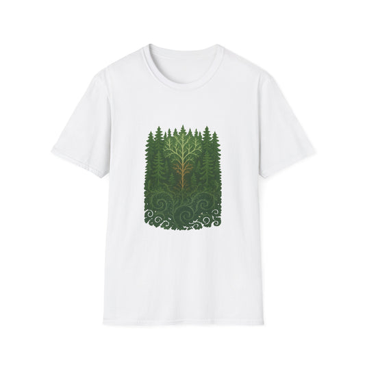 Fractal Forest T-Shirt – Nature Graphic Tee, Outdoor Shirt