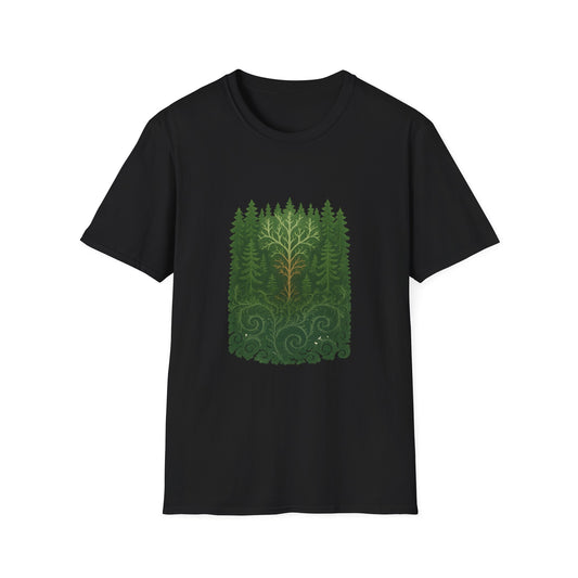 Fractal Forest T-Shirt – Nature Graphic Tee, Outdoor Shirt