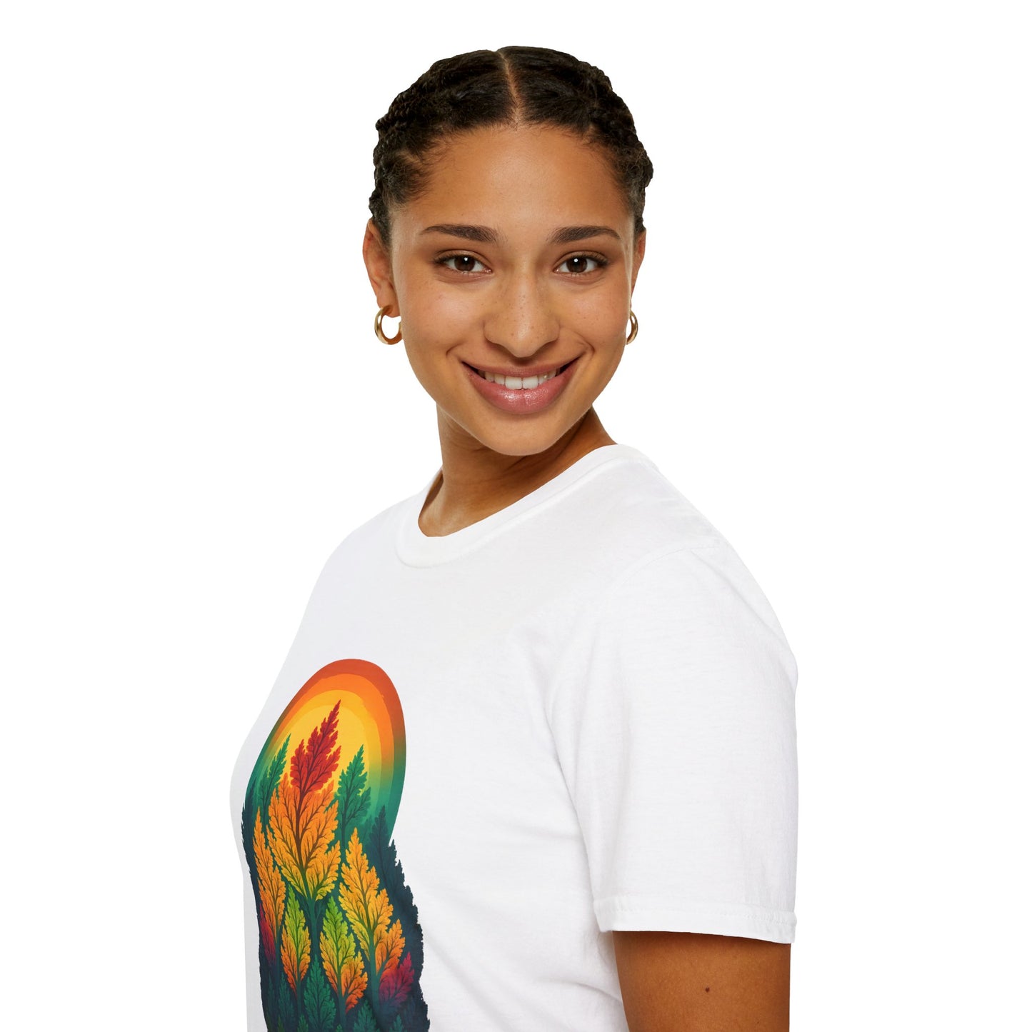 Fractal Forest T-Shirt – Nature Graphic Tee, Outdoor Shirt