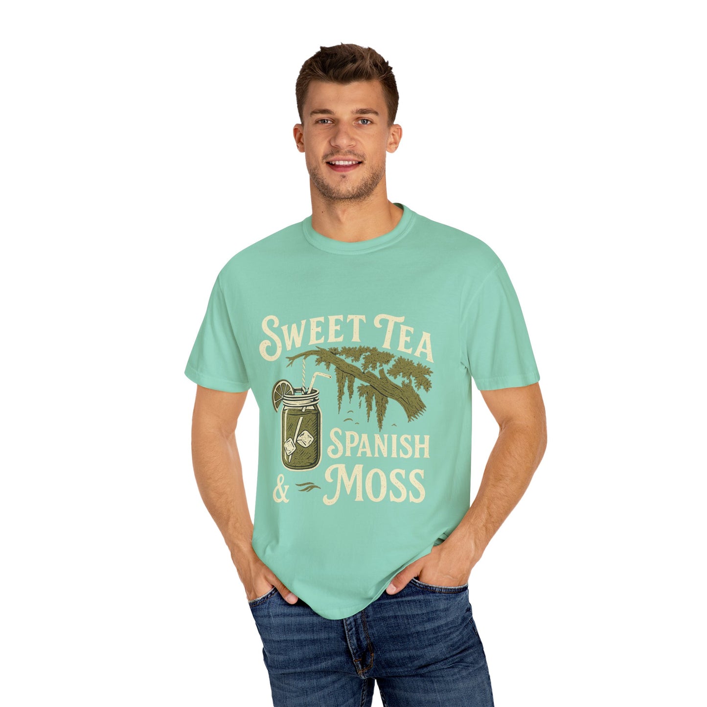 Sweet Tea & Spanish Moss T-Shirt, Vintage Style Tee, Southern Comfort Apparel, Gift for Tea Lovers, Relaxed Fit T-Shirt