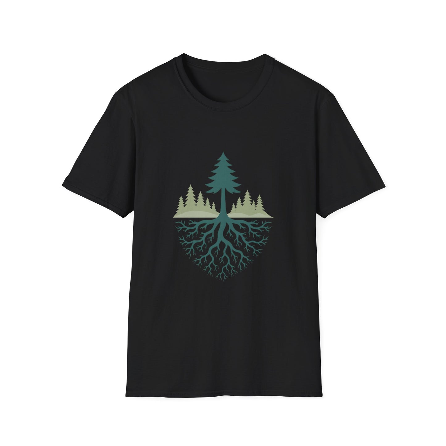 Fractal Forest T-Shirt – Nature Graphic Tee, Outdoor Shirt