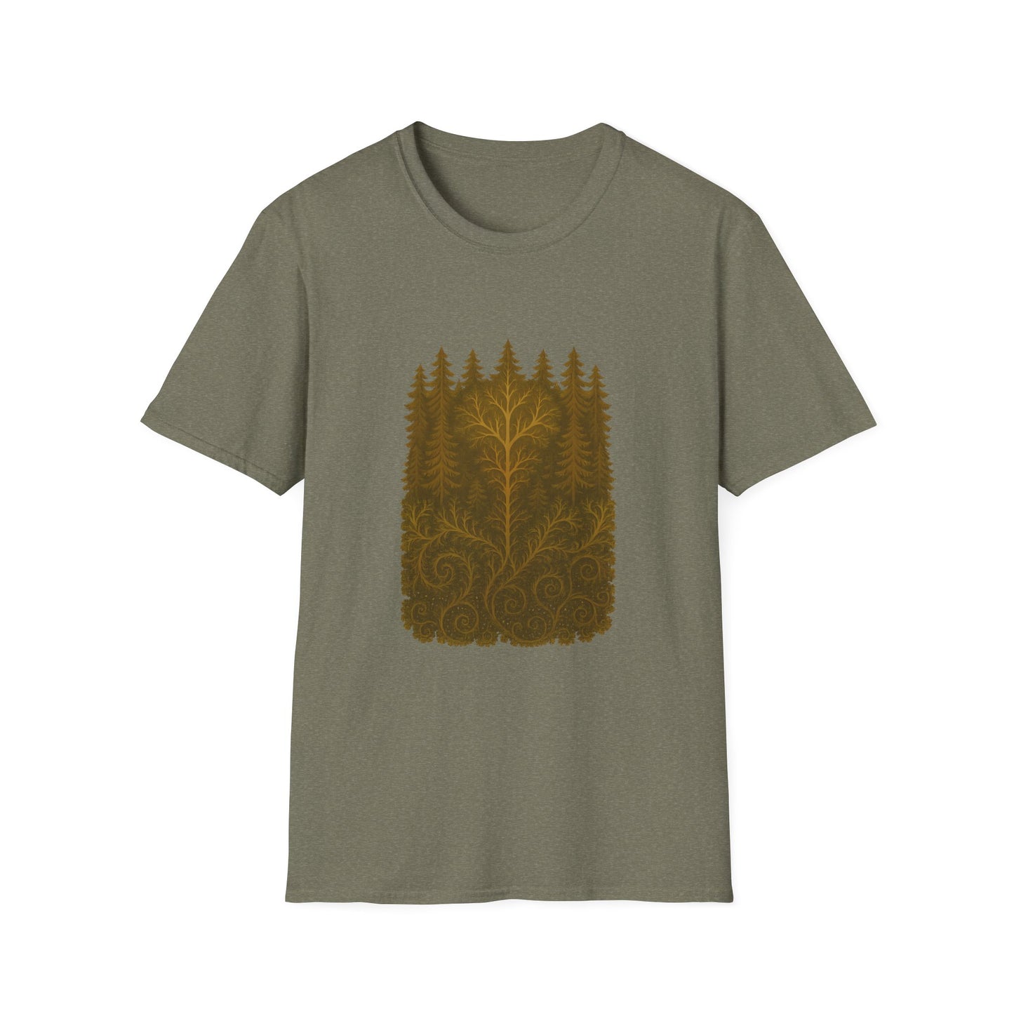 Fractal Forest T-Shirt – Nature Graphic Tee, Outdoor Shirt