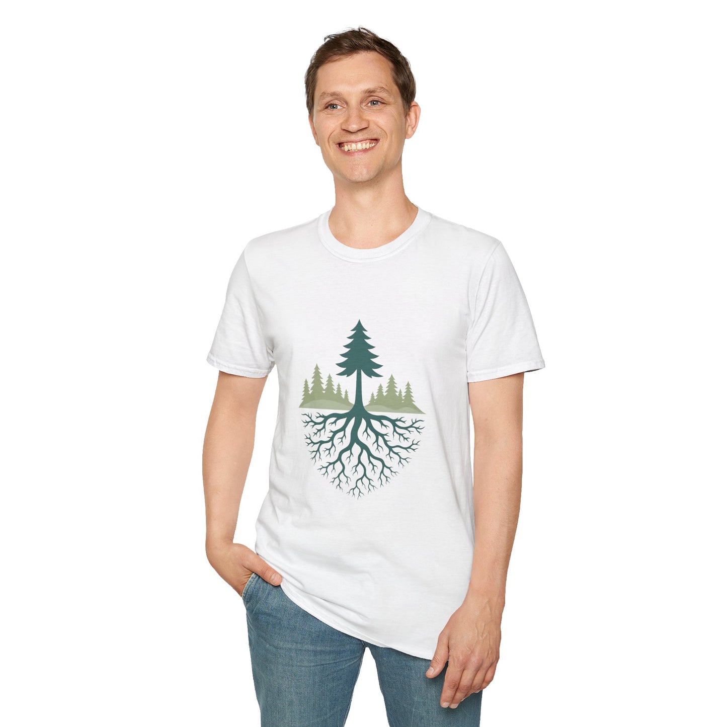 Fractal Forest T-Shirt – Nature Graphic Tee, Outdoor Shirt