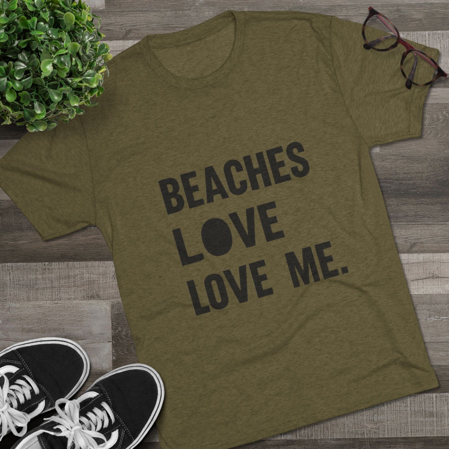 Beaches Love Me Unisex Tri-Blend Tee | Casual Beach Shirt, Summer Vibes T-Shirt, Gift for Ocean Lovers, Vacation Wear, Beach Party Attire